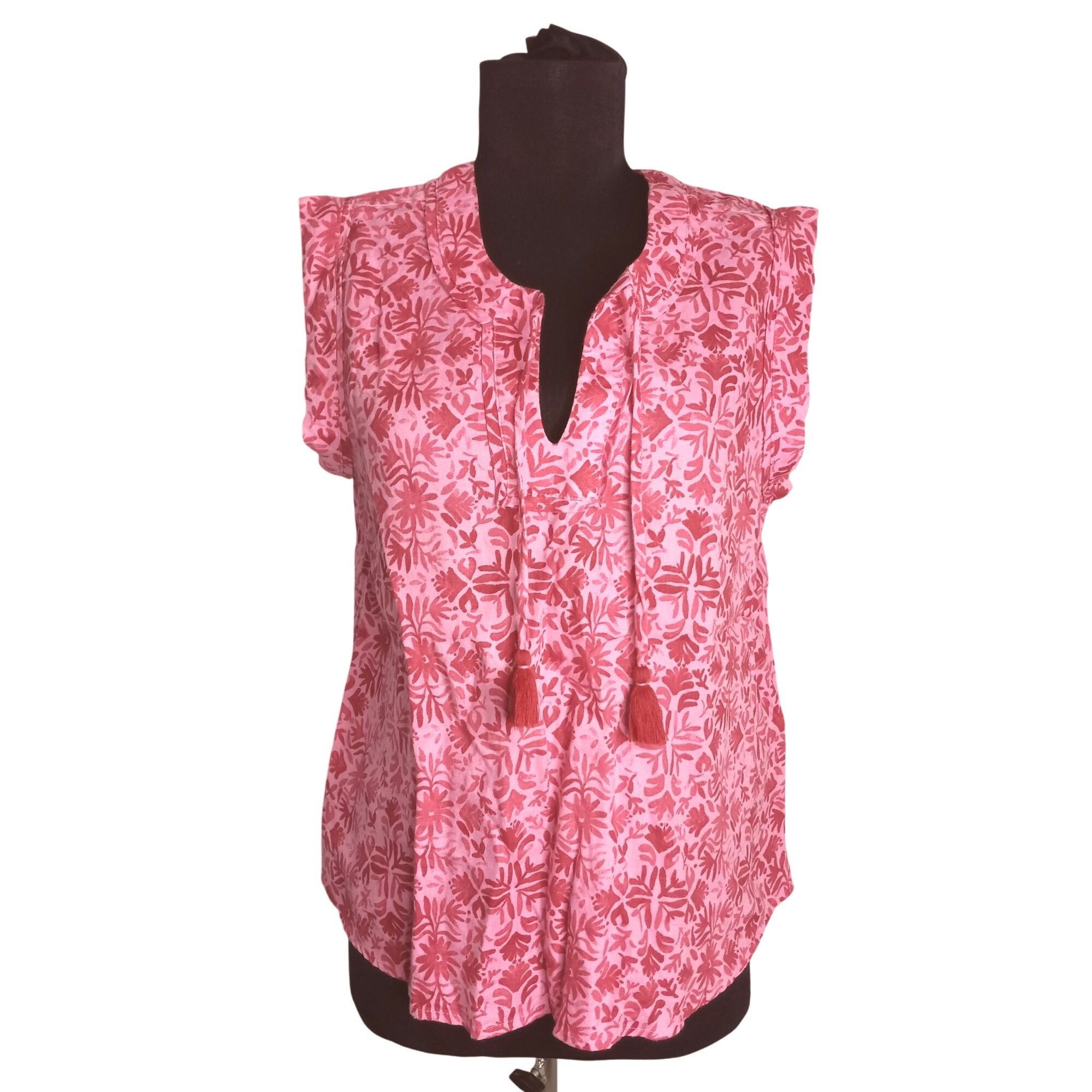 Vineyard Vines Vineyard Vines Size S Blouse Tunic Linen Tile Otami Tassel P Size S / US 4 / IT 40 - 1 Thumbnail