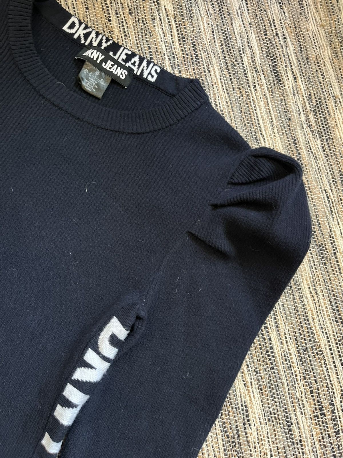 DKNY Avantgarde Dkny Jeans Puff Sleeve Sweater Navy Longsleeve Size M / US 6-8 / IT 42-44 - 7 Thumbnail