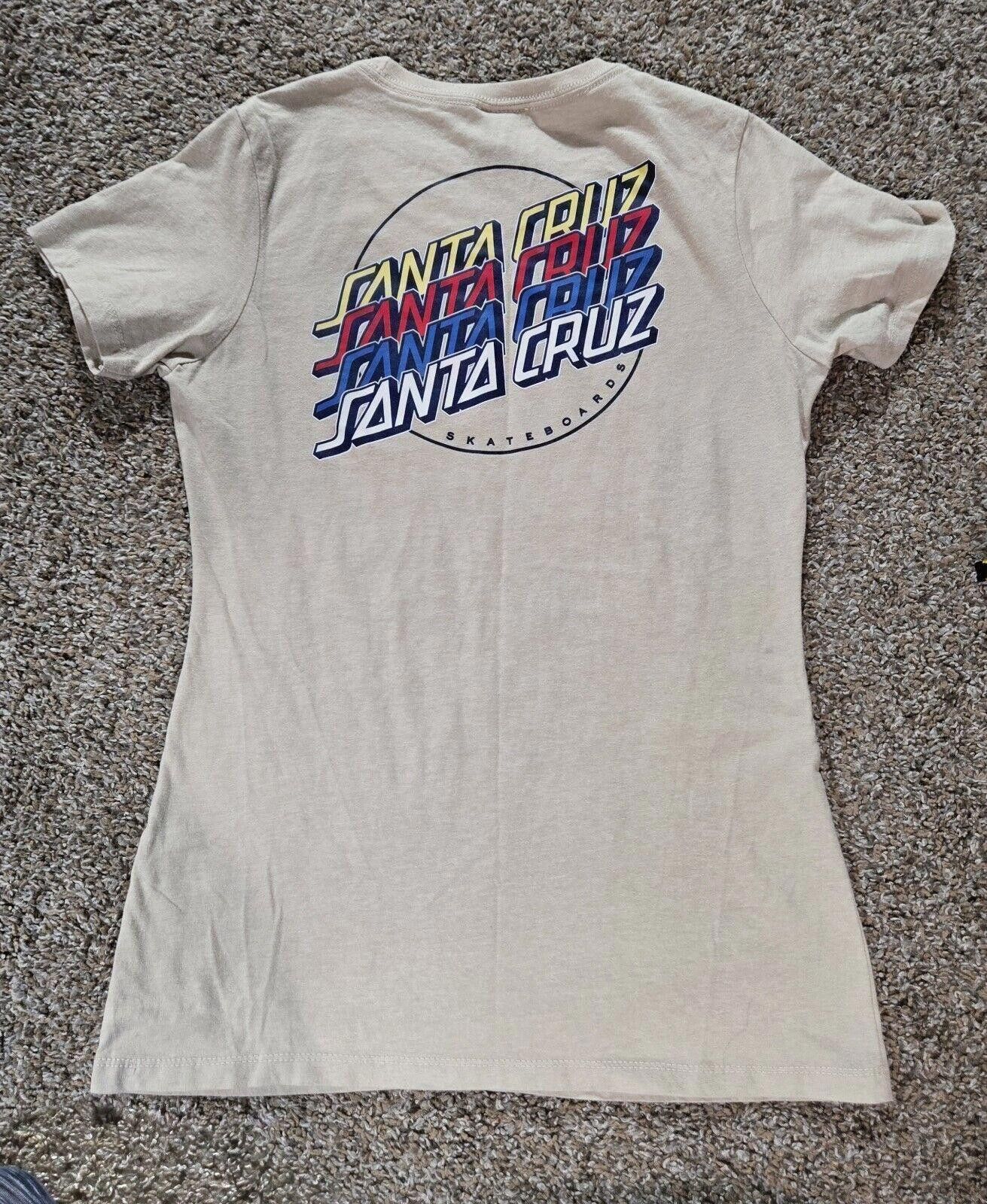 Designer Womens Tan Santa Cruz Skate T-shirt Size Medium Size M / US 6-8 / IT 42-44 - 8 Thumbnail