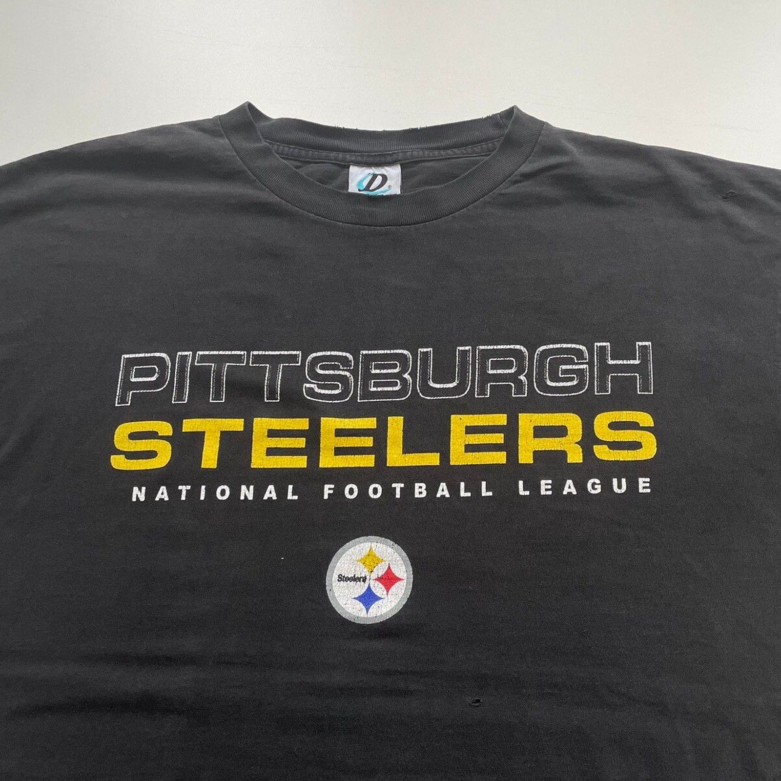 NFL × Vintage Vintage 90s Pittsburgh Steelers NFL T Shirt XXL Faded Black Size US XXL / EU 58 / 5 - 2 Thumbnail