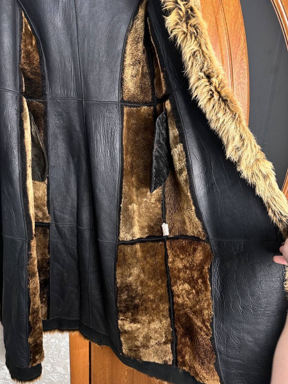 Dolce & Gabbana Archive Shearling Fur Leather Coat Rare