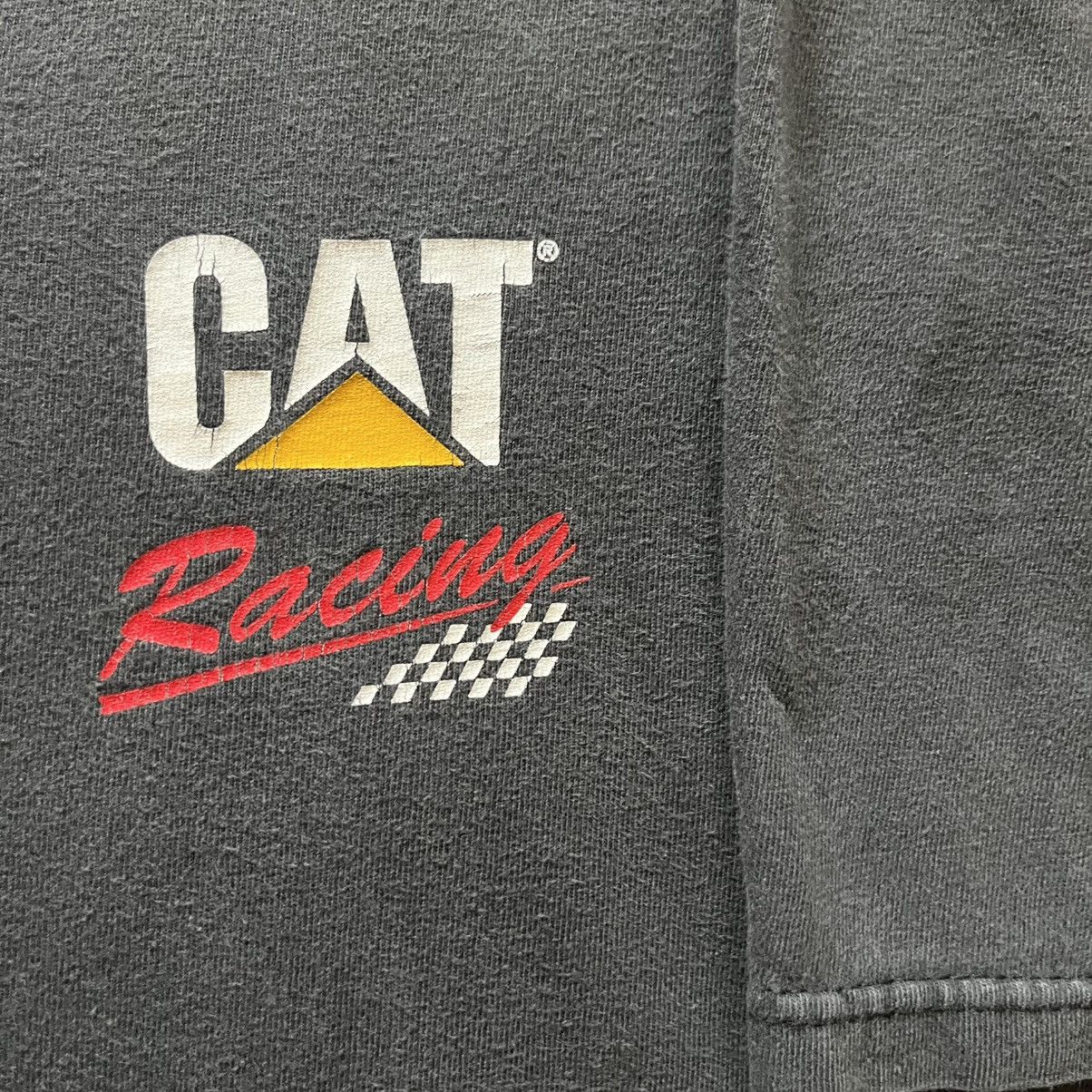 Vintage Vintage 90s CAT Racing Faded Black Graphic T shirt Size US XL / EU 56 / 4 - 6 Thumbnail