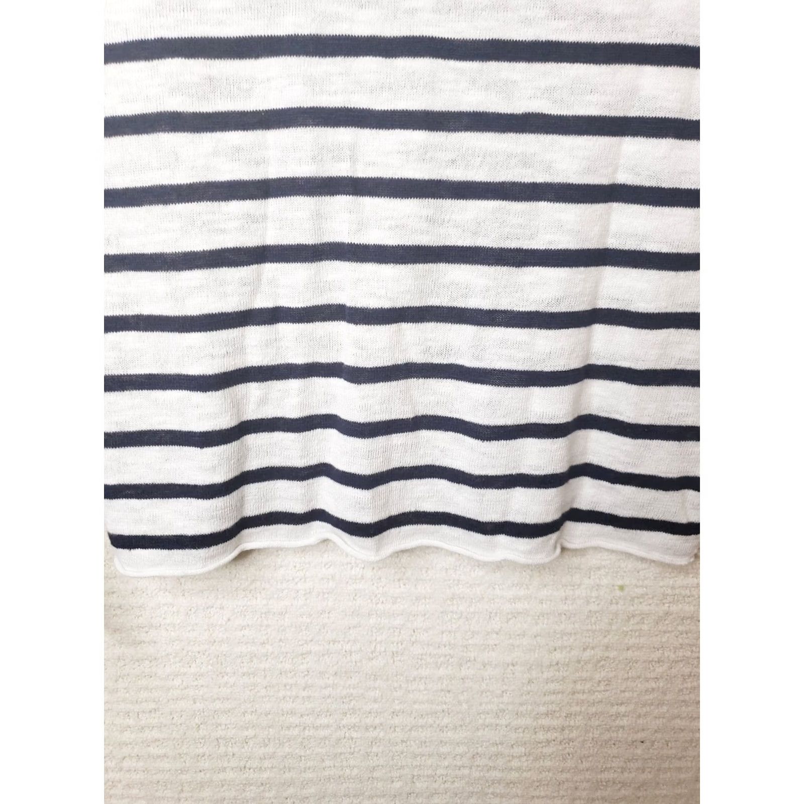 Eileen Fisher Eileen Fisher Petites Nautical Cotton Striped Pullover Sweater Button Shoulder PP Size XXS / US 00 / IT 34 - 6 Thumbnail