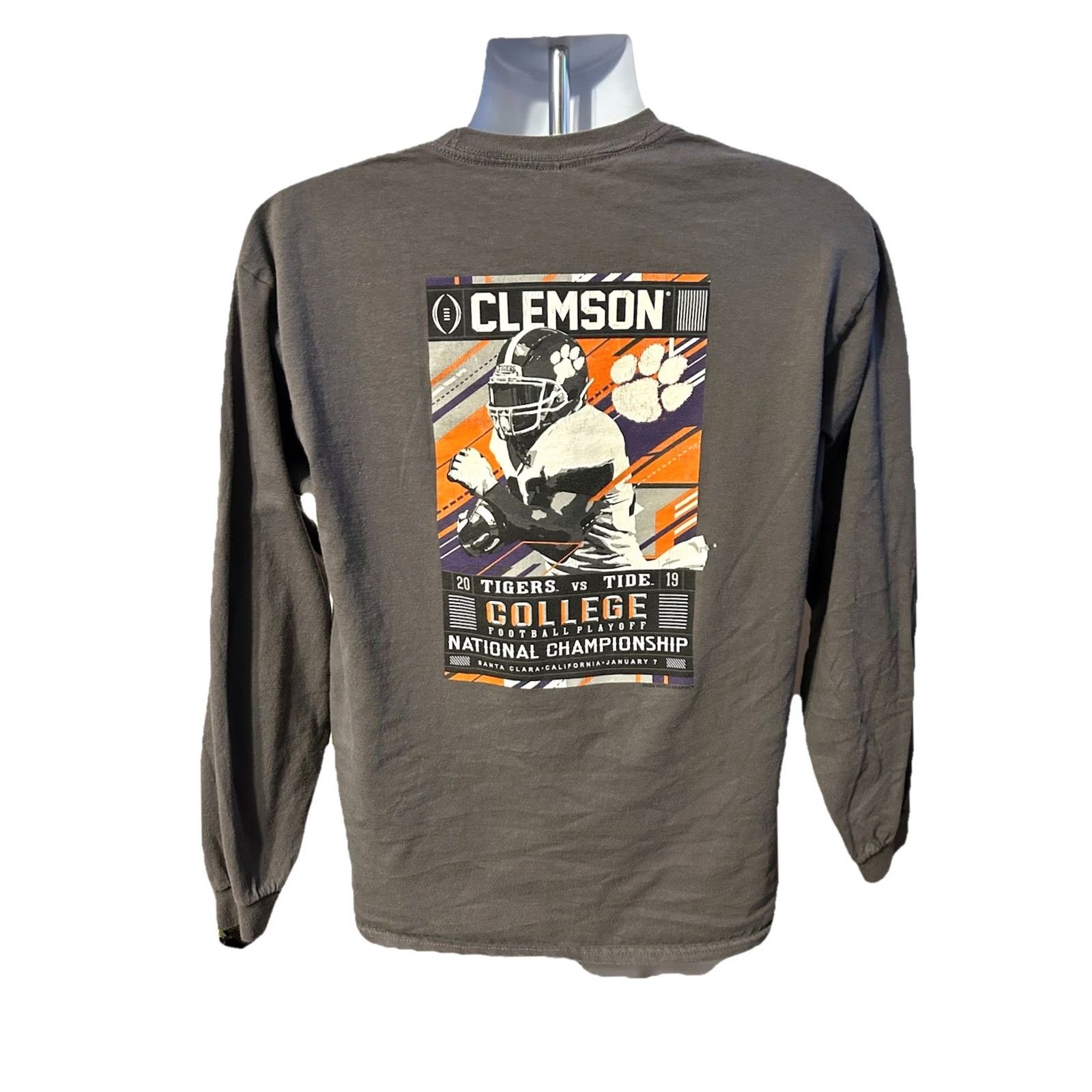 Gildan Clemson Univ Football 2019 National Champs Shirt Men Large Long Sleeve Gray Size US L / EU 52-54 / 3 - 2 Thumbnail