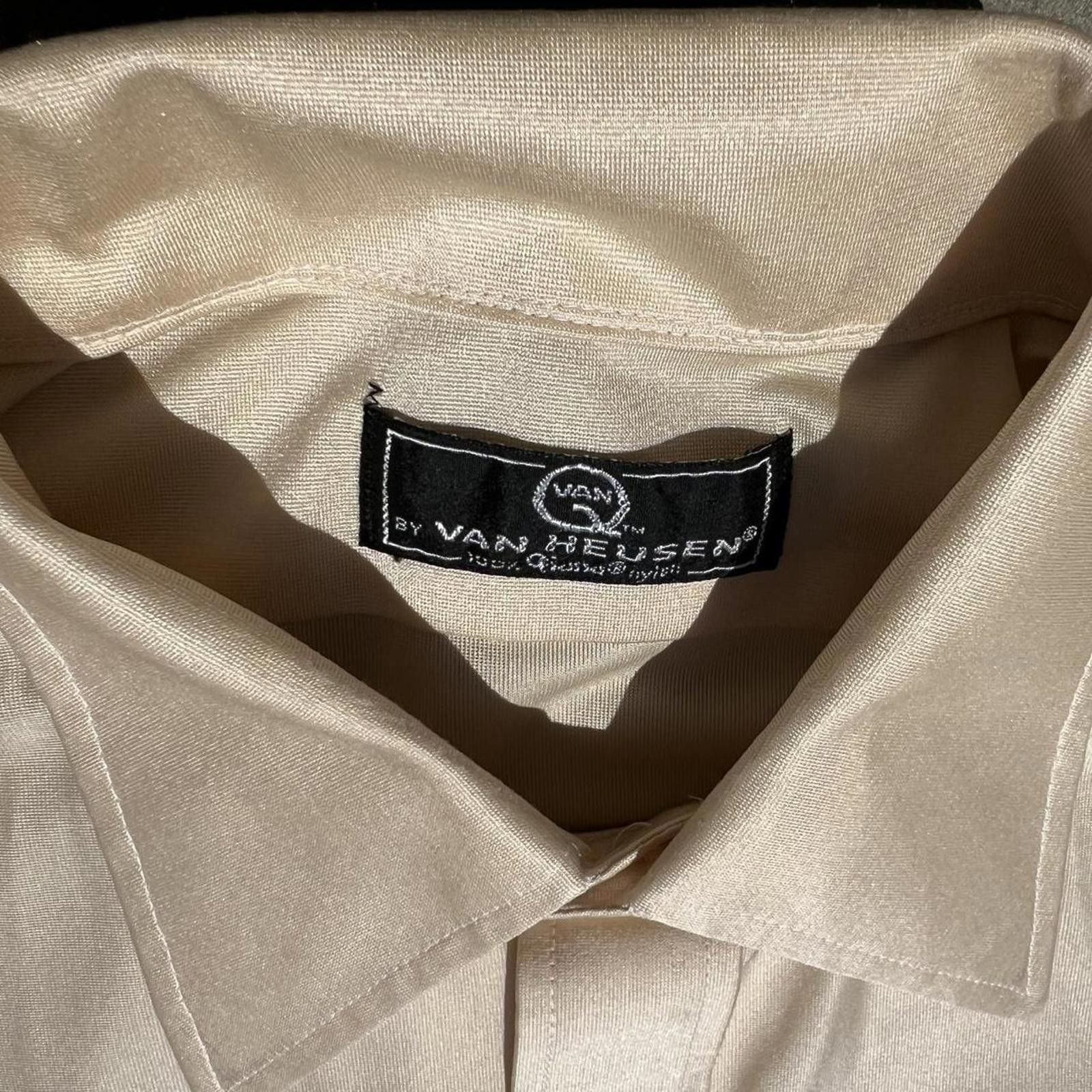 Van Heusen Vintage 70s Pale Yellow Qiana Nylon Short Sleeve Club Shirt Size US L / EU 52-54 / 3 - 3 Thumbnail