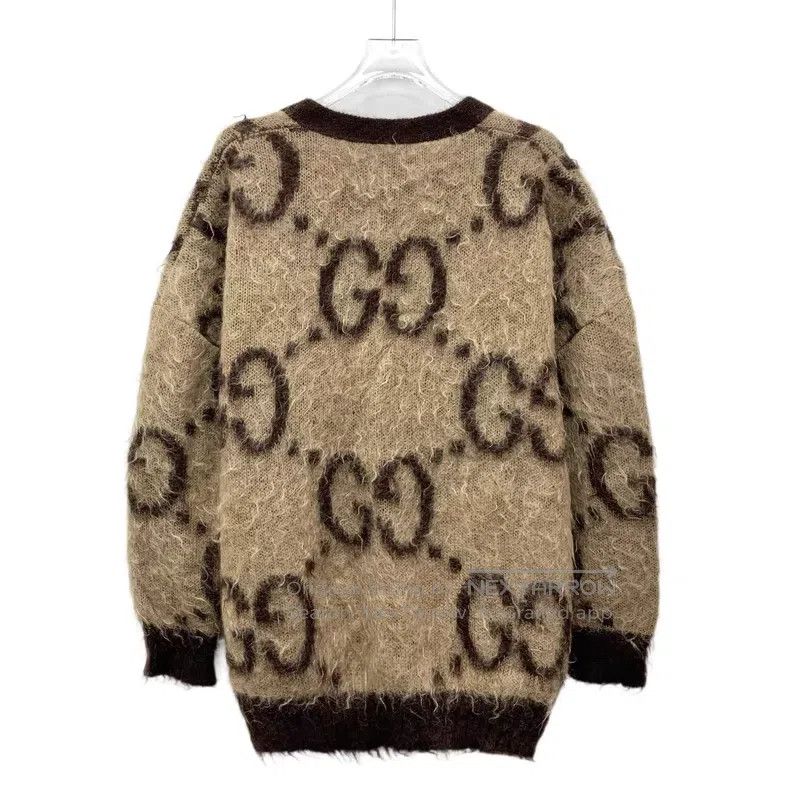 Gucci Gucci Coffee-colored jacquard full-print Mahai wool V-neck Size S / US 4 / IT 40 - 2 Thumbnail
