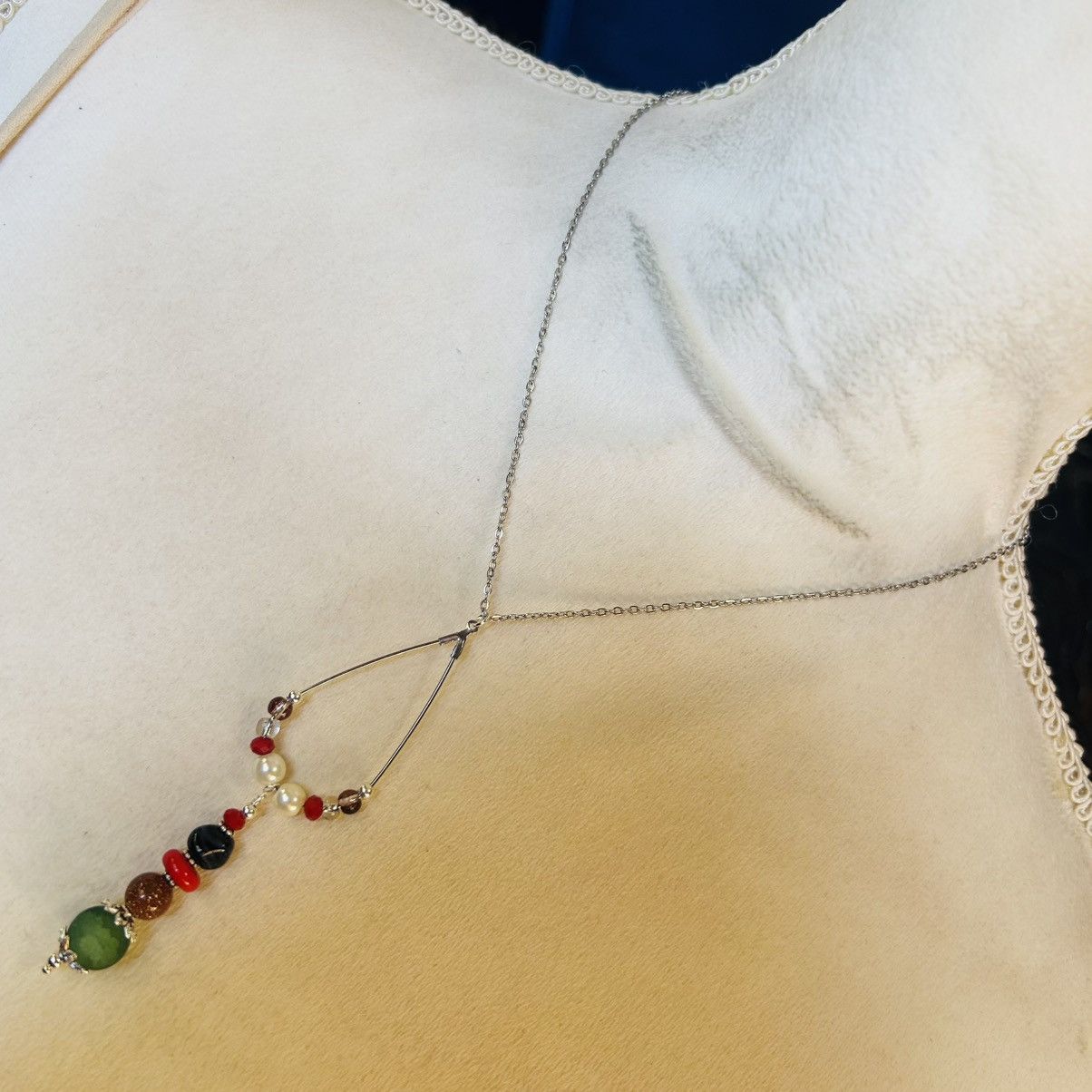 Handmade Handcrafted vintage bead changeable charm pendant necklace Size ONE SIZE - 2 Thumbnail