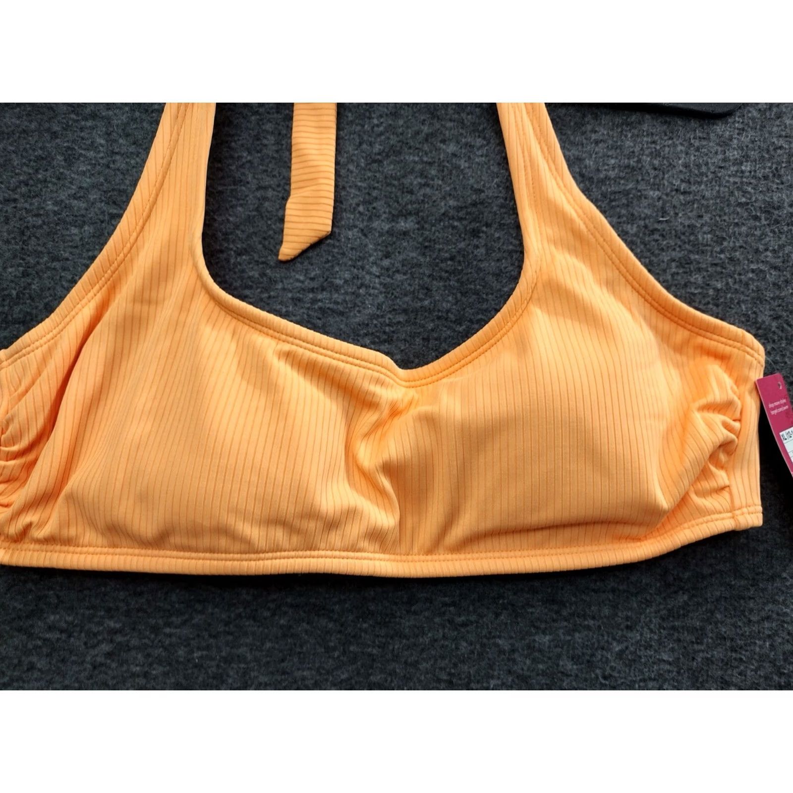 Vintage Xhilaration Women's Bandeau Bikini Top XL Orange Padded Swim Top Strap Solid 12-14 Women's Size XL / US 12-14 / IT 48-50 - 3 Thumbnail