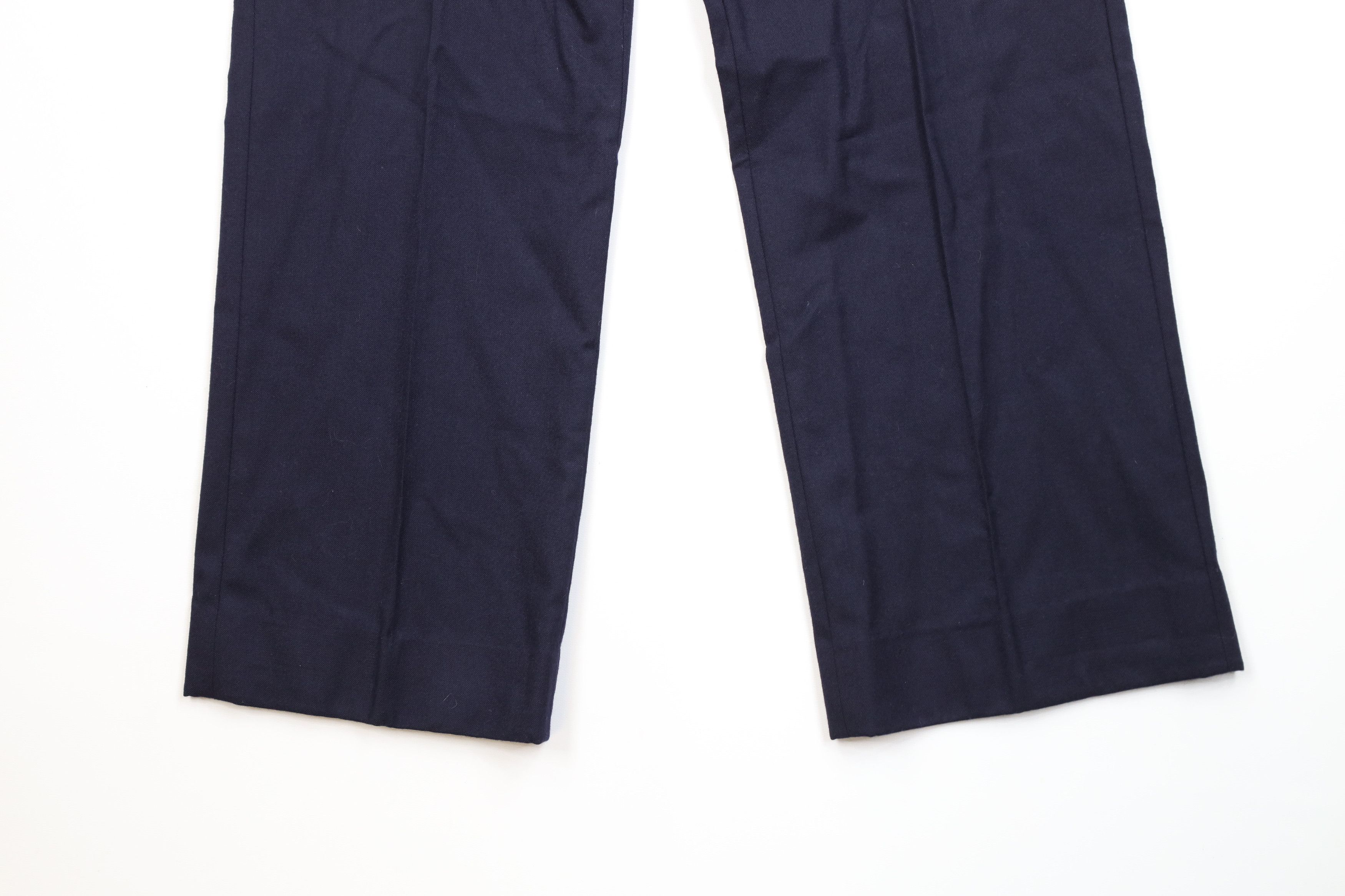 Vintage Vintage 70s Streetwear Wool Wide Leg Chino Pants Blue USA Size US 34 / EU 50 - 4 Thumbnail