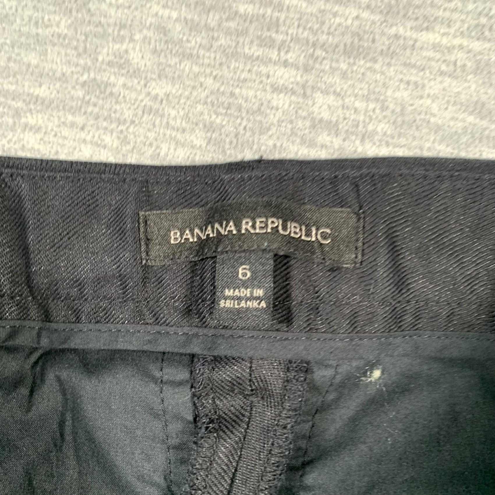 Banana Republic Banana Republic Pants Womens 6 Black Linen Blend Wide Leg Cropped Trousers Work Size 28" / US 6 / IT 42 - 5 Thumbnail