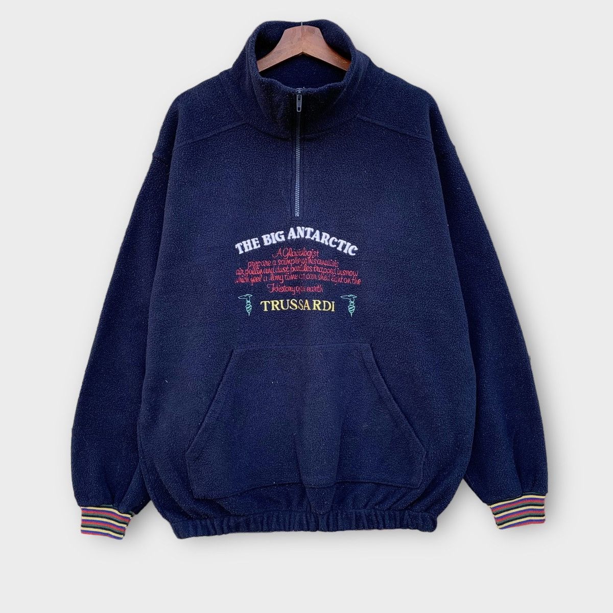 Trussardi × Vintage Vintage 90s Trussardi Italy Fleece Sweater Size US L / EU 52-54 / 3 - 1 Thumbnail