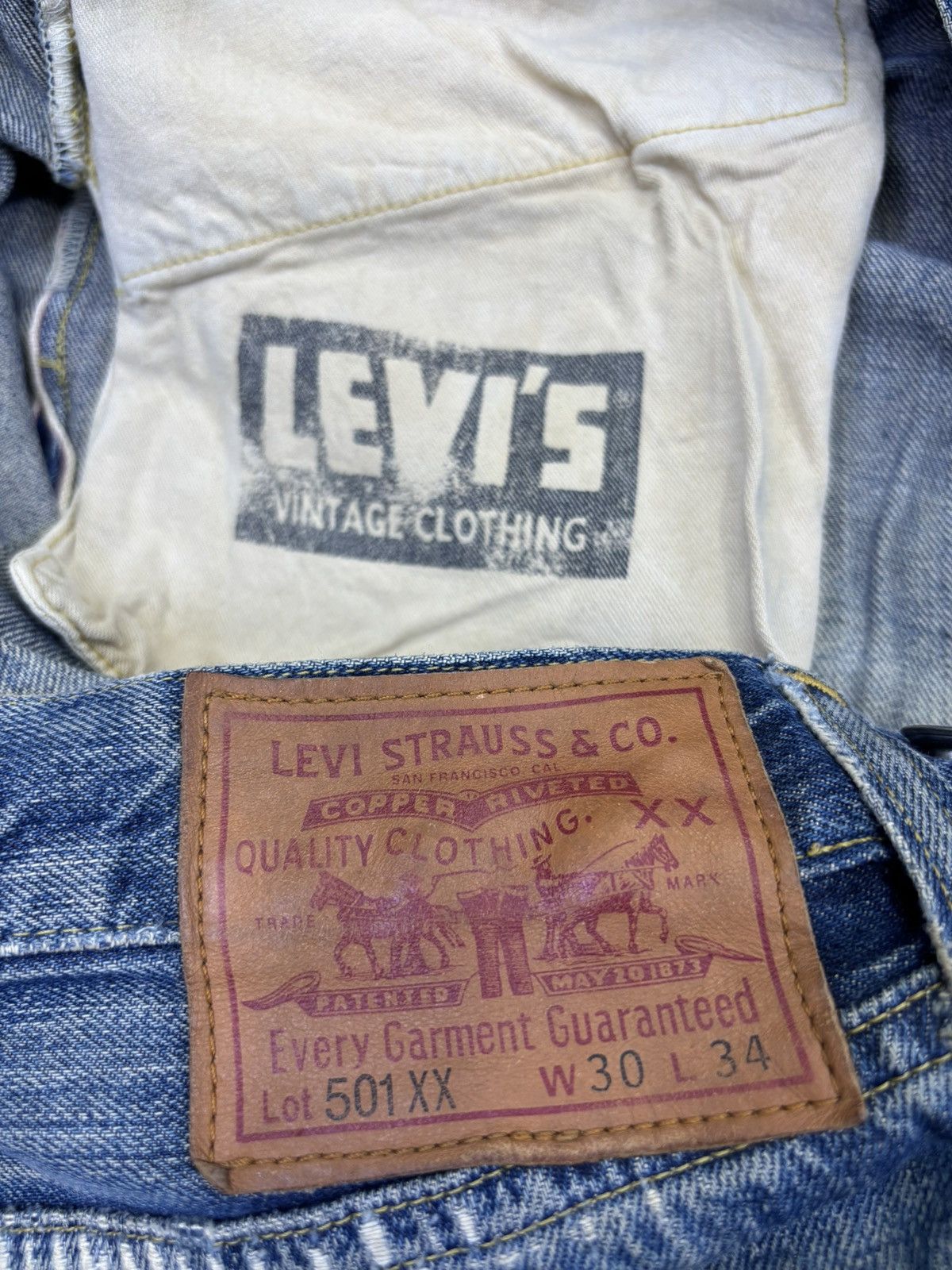 Levi's Vintage Clothing 💥Super Thrashed💥LVC 1920 Model Thrashed Distrssed Denim F993 Size US 33 - 21 Thumbnail