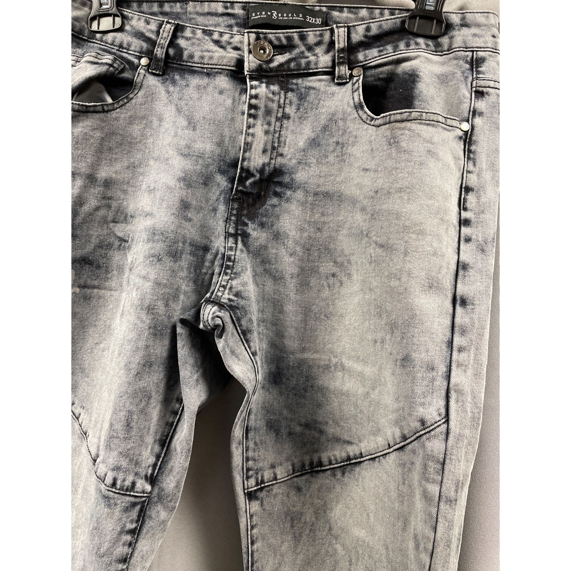 Other Seven Souls Men's Gray wash Jeans stretch skinny size 32 x 3 Size US 32 / EU 48 - 2 Thumbnail