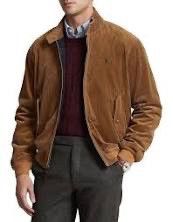 image of Polo Ralph Lauren Corduroy Polo Bomber in Brown, Men's (Size Medium)