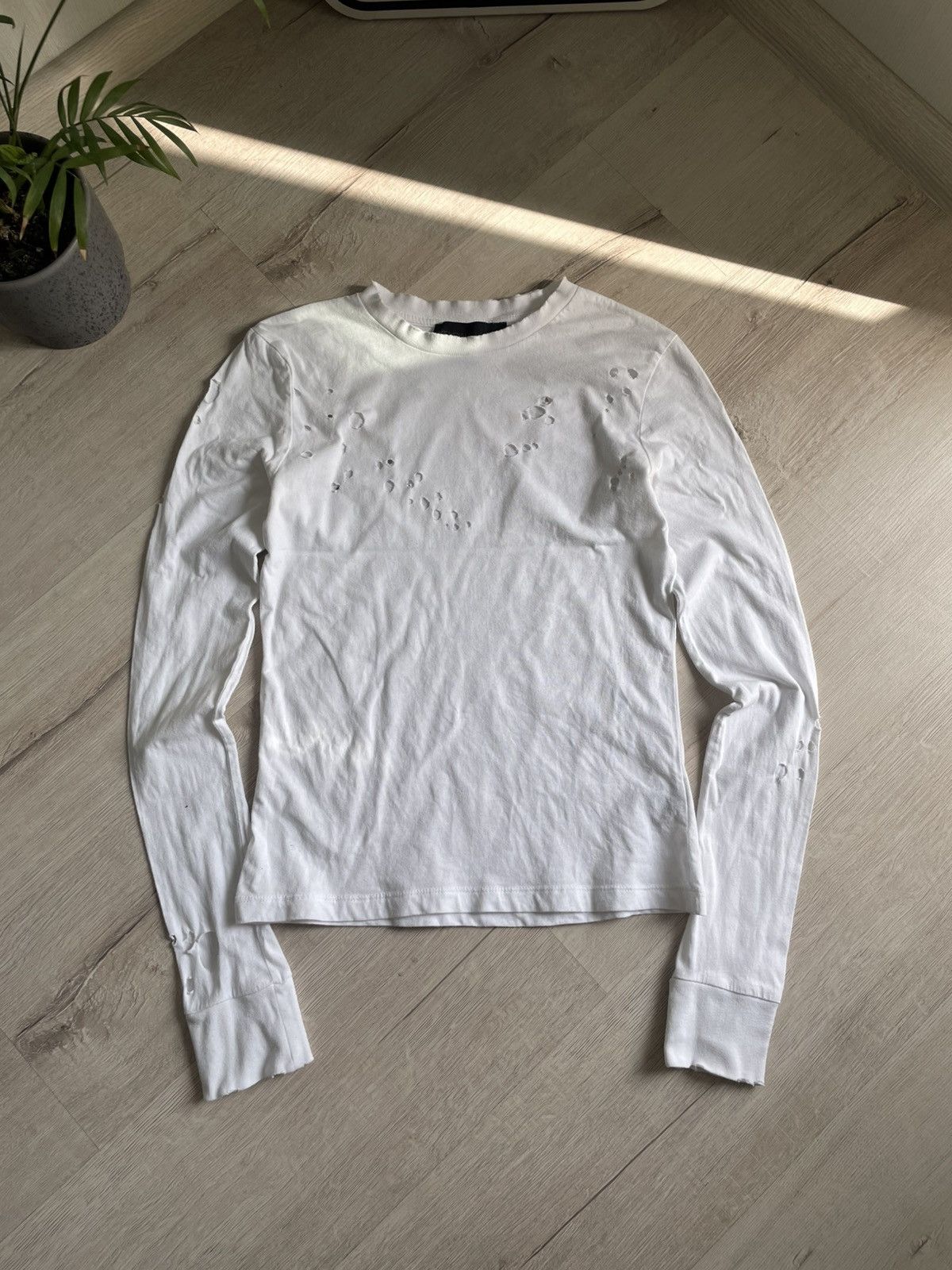 Designer × Kendall And Kylie Kendall + Kyle Distressed White Long-sleeve Size S / US 4 / IT 40 - 3 Thumbnail