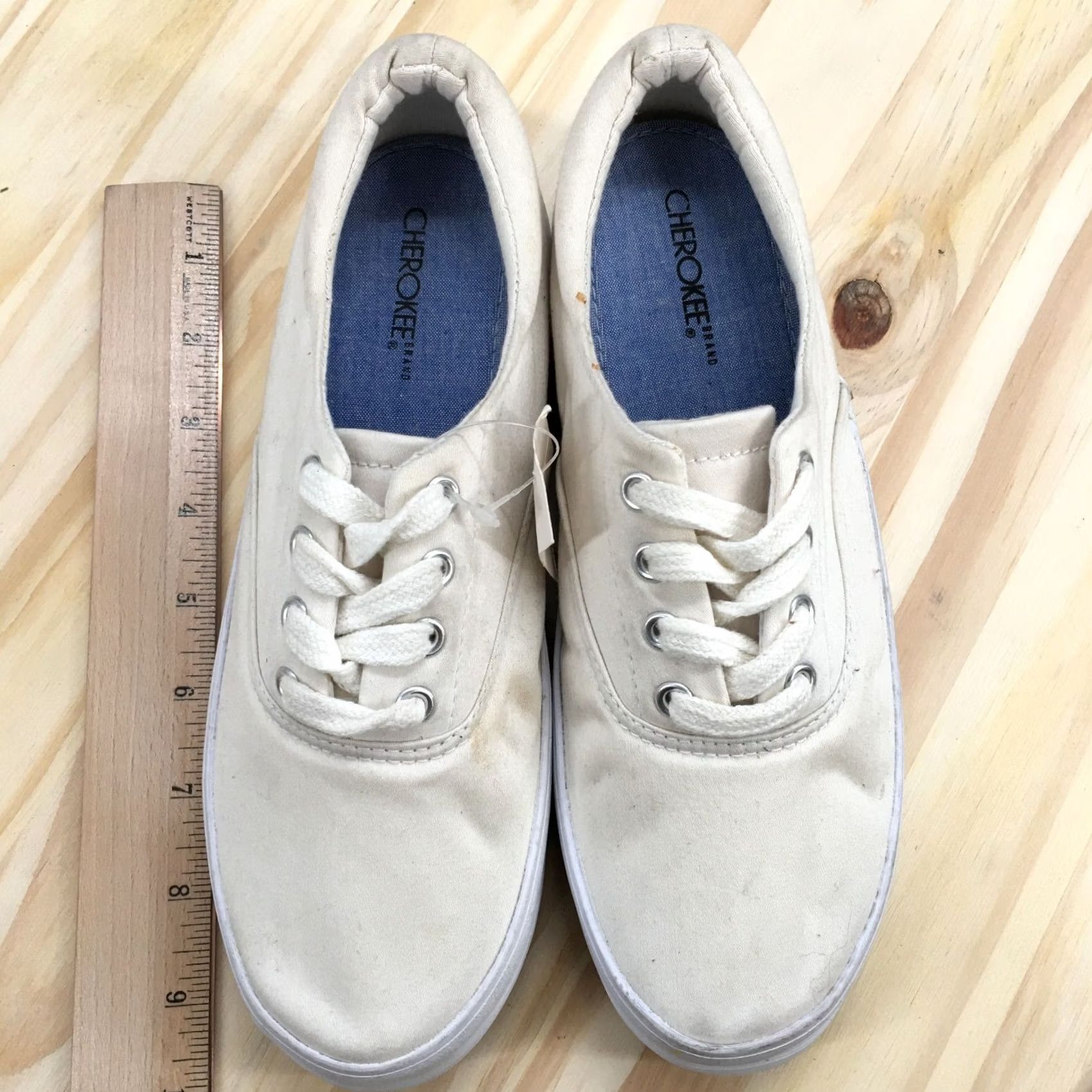 Cherokee Cherokee Sneakers Womens 6 White Lace Up Low Top Canvas Casual Comfort Shoes Size M / US 6-8 / IT 42-44 - 5 Thumbnail