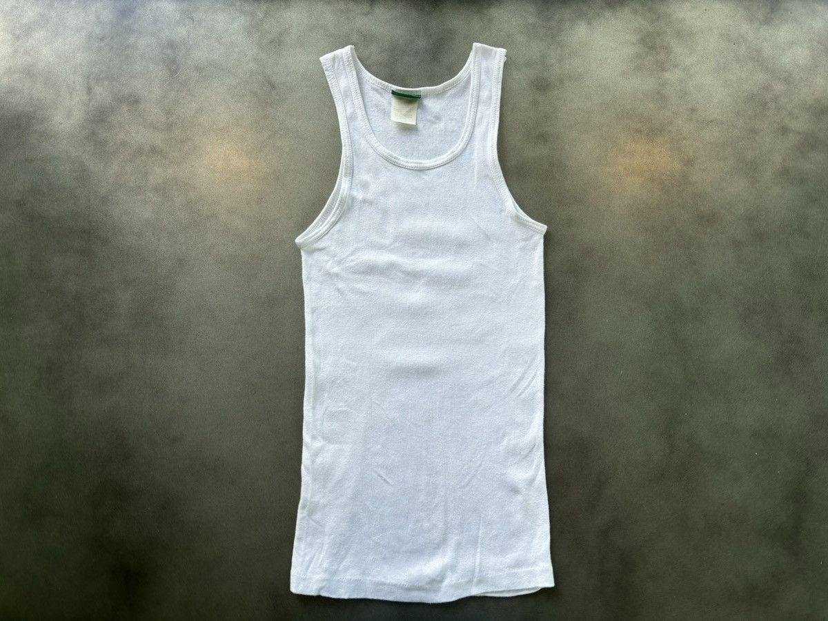 Vintage 1980s Vintage Tank Top 80s Blank Undershirt Wifebeater White Size US S / EU 44-46 / 1 - 5 Thumbnail