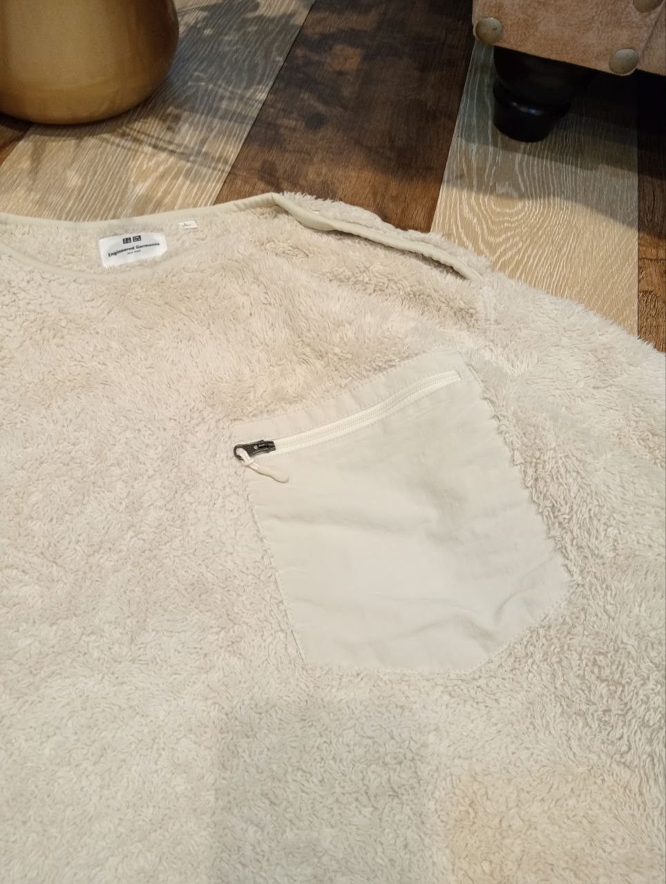 Engineered Garments × Uniqlo ENGINEERED GARMENTS DEEP PILE FLEECE PULLOVER - SIZE L CREAM Size US L / EU 52-54 / 3 - 5 Thumbnail