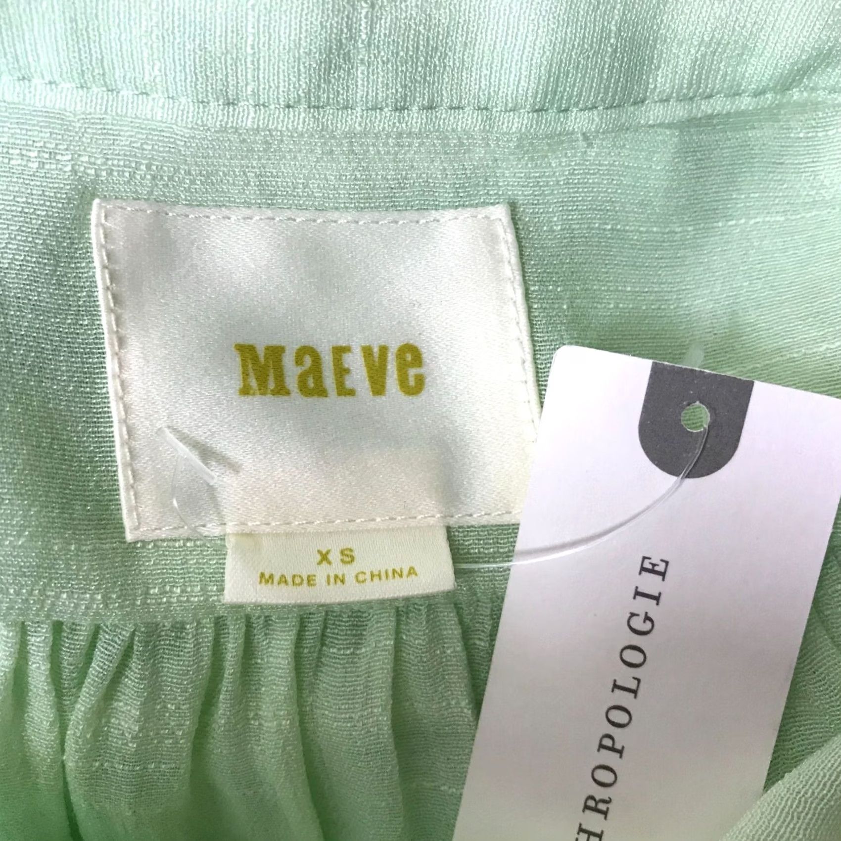 Vintage MAEVE GREEN LONG SLEEVE TOP Collared Button Rayon Blend Womens XS Size XS / US 0-2 / IT 36-38 - 7 Thumbnail