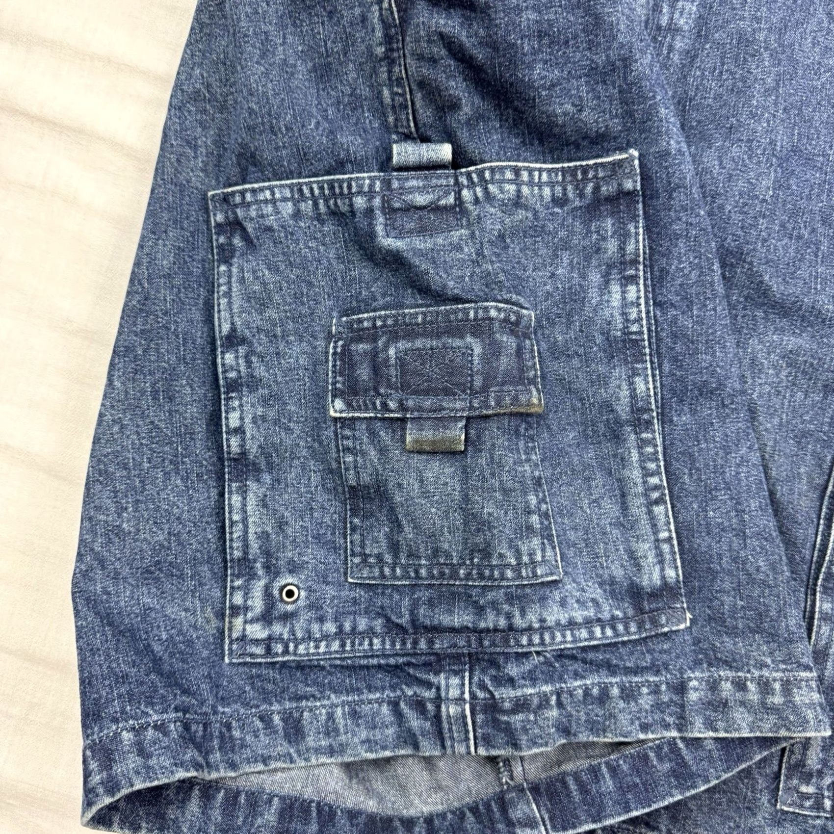 Denime VINTAGE Coliseum Cargo Jean Shorts Mens Denim 32 Blue 90s Hip Hop Grunge Y2K Relaxed Baggy Casual Size US 32 / EU 48 - 2 Thumbnail
