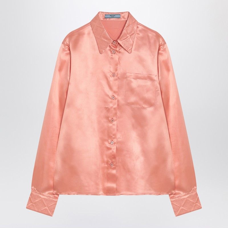 Prada Prada Coral-Coloured Shirt In Silk Blend Size M / US 6-8 / IT 42-44 - 1 Thumbnail