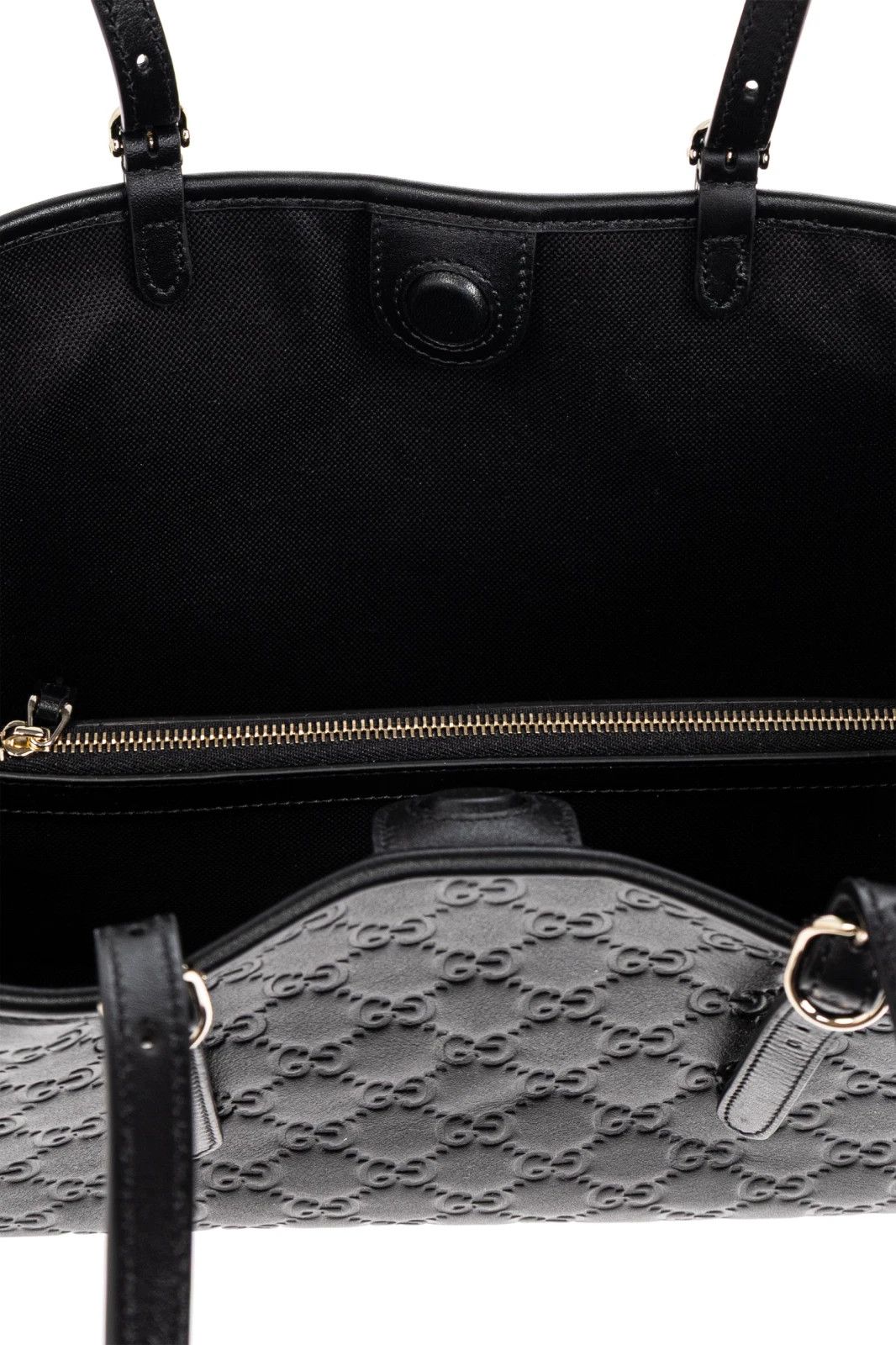 Gucci GUCCI Medium Black GG Leather Tote Bag New & Auth Size ONE SIZE - 4 Thumbnail