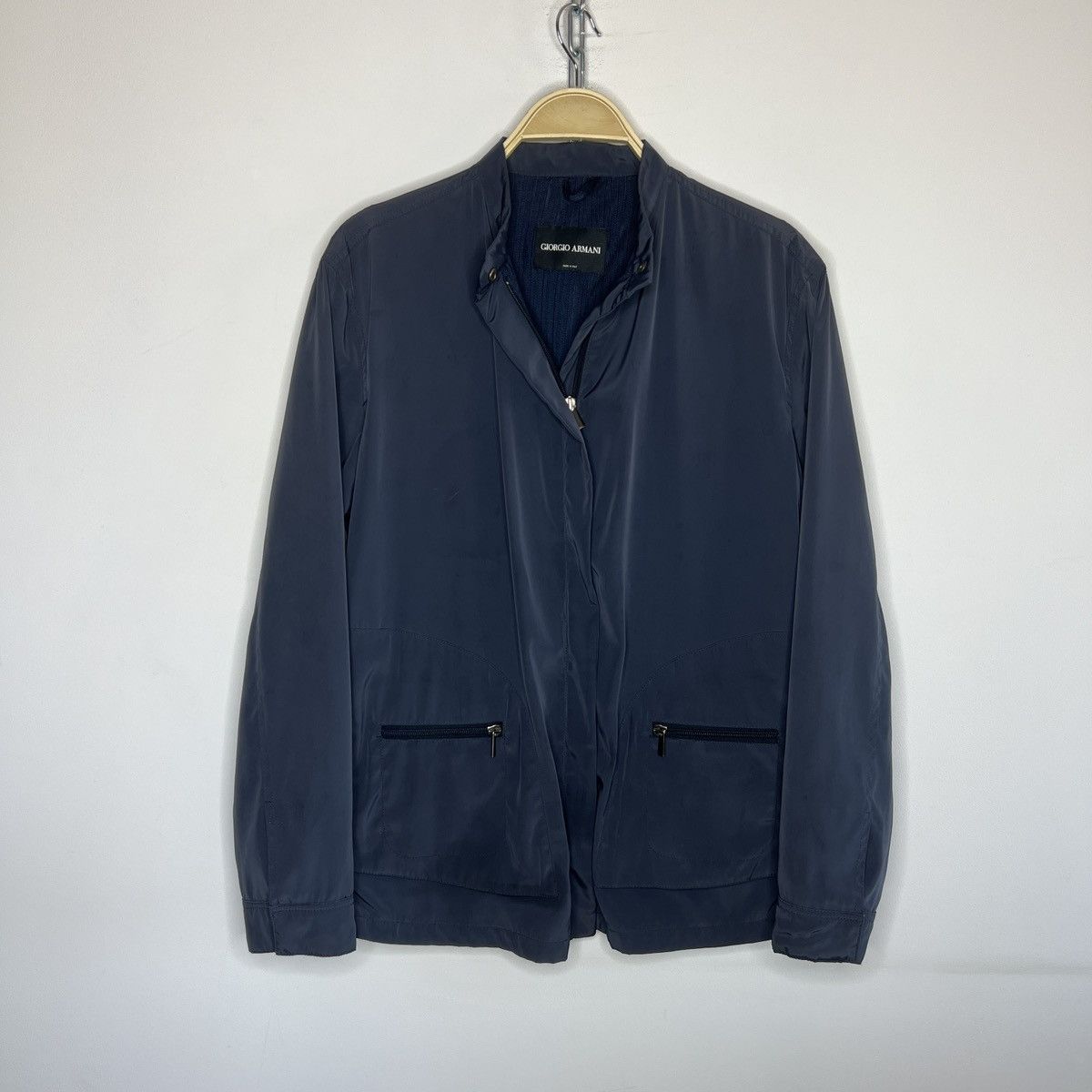 Armani Vintage Giorgio Armani Navy nylon full zip jacket Size US M / EU 48-50 / 2 - 1 Thumbnail