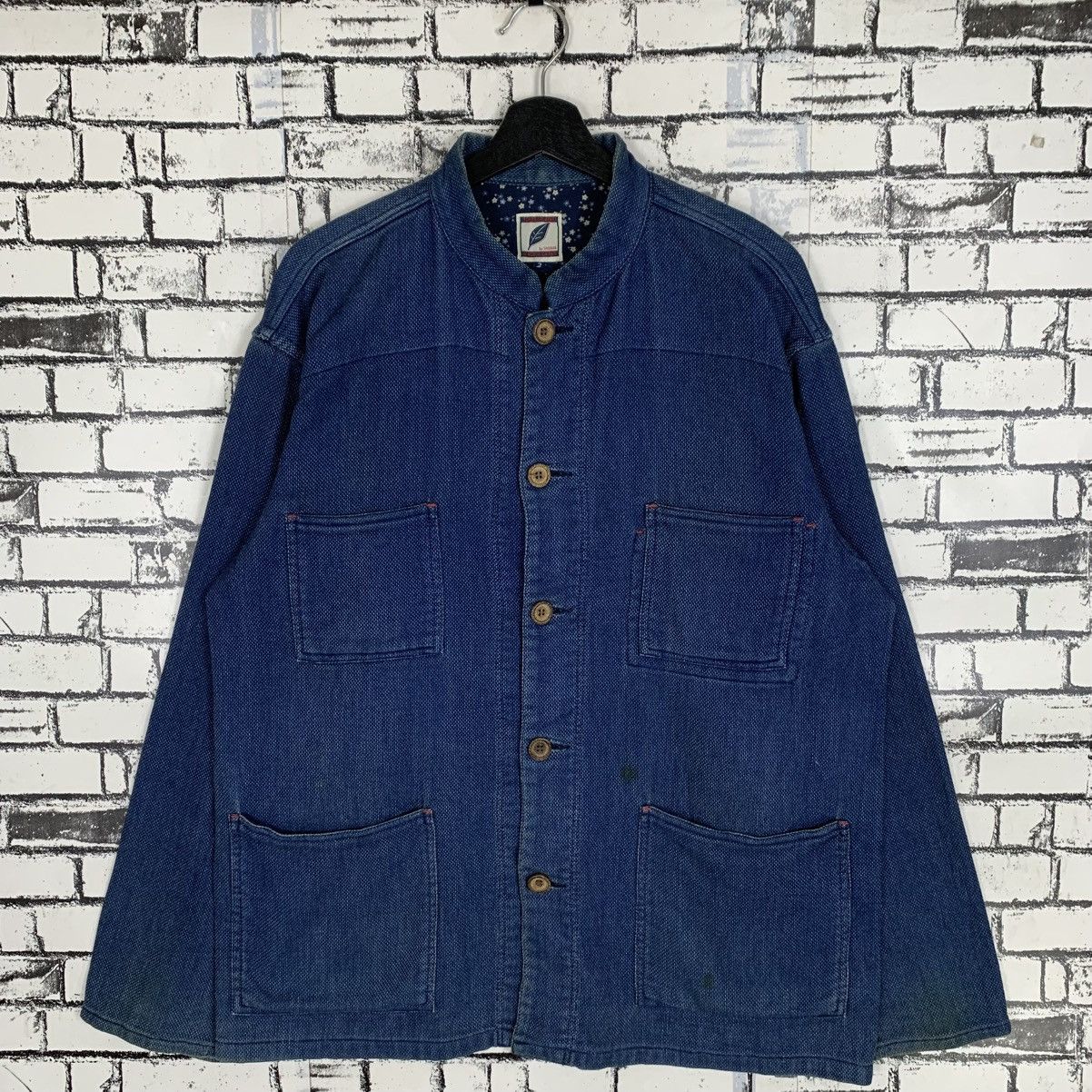 Pure Blue Japan Pure Blue Japan Indigo Mandarin Collar Jacket Men Size 2 Size XS / US 0-2 / IT 36-38 - 1 Thumbnail