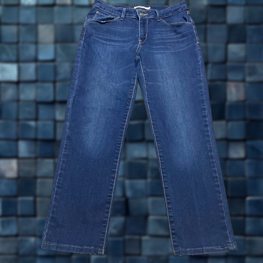 Levi's Levi's Womens Jeans Blue Denim Dark Wash Mid Rise Skinny Leg 30 Regular Pockets Stretch Cotton Blend Spandex Denim Inseam 25 Vintage No Mens Womens Size 28" / US 6 / IT 42 - 1 Thumbnail