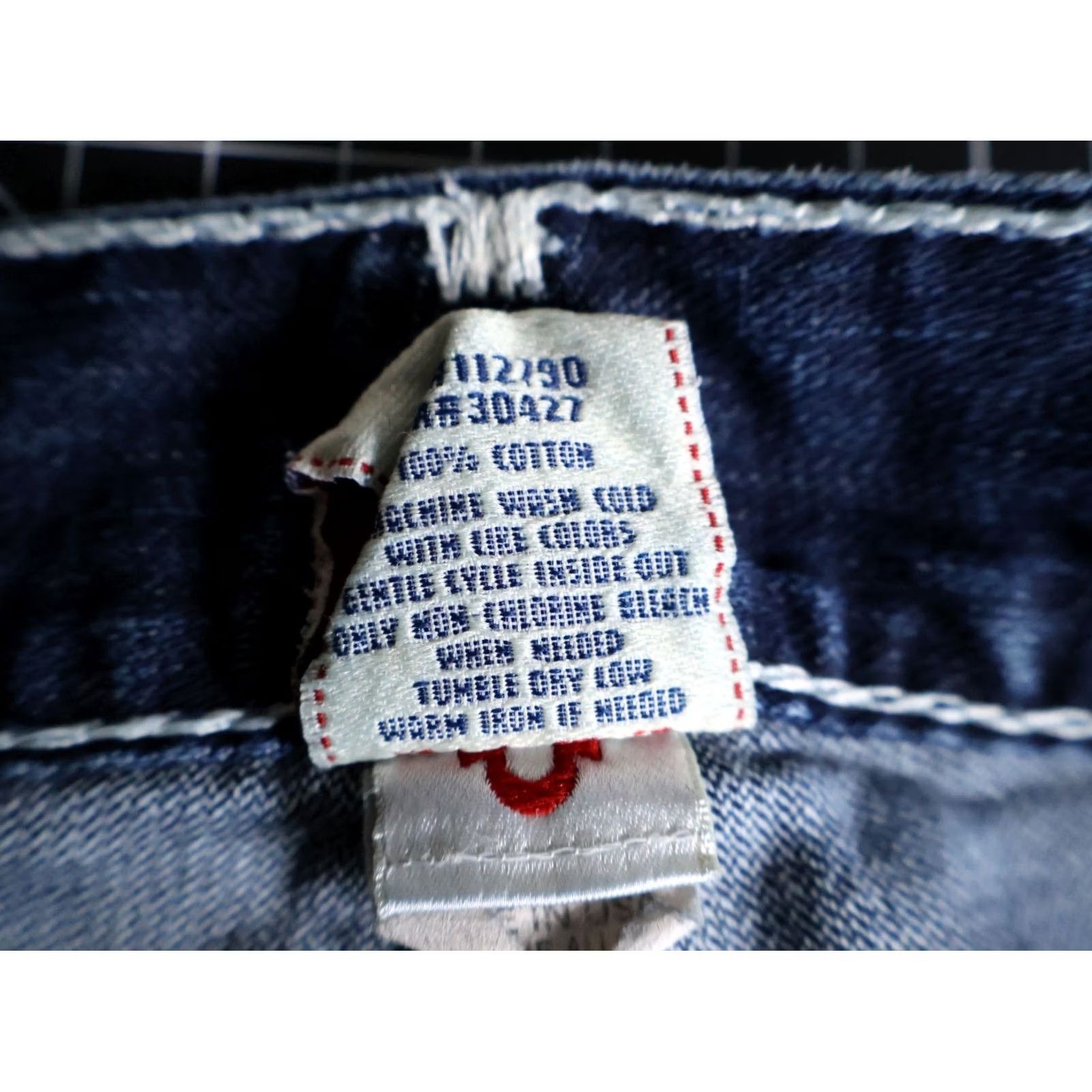 True Religion VINTAGE True Religion Jeans Men's Boot Cut Billy Giant Big T Flap Pockets 33 x 27 90s Size US 33 - 4 Thumbnail