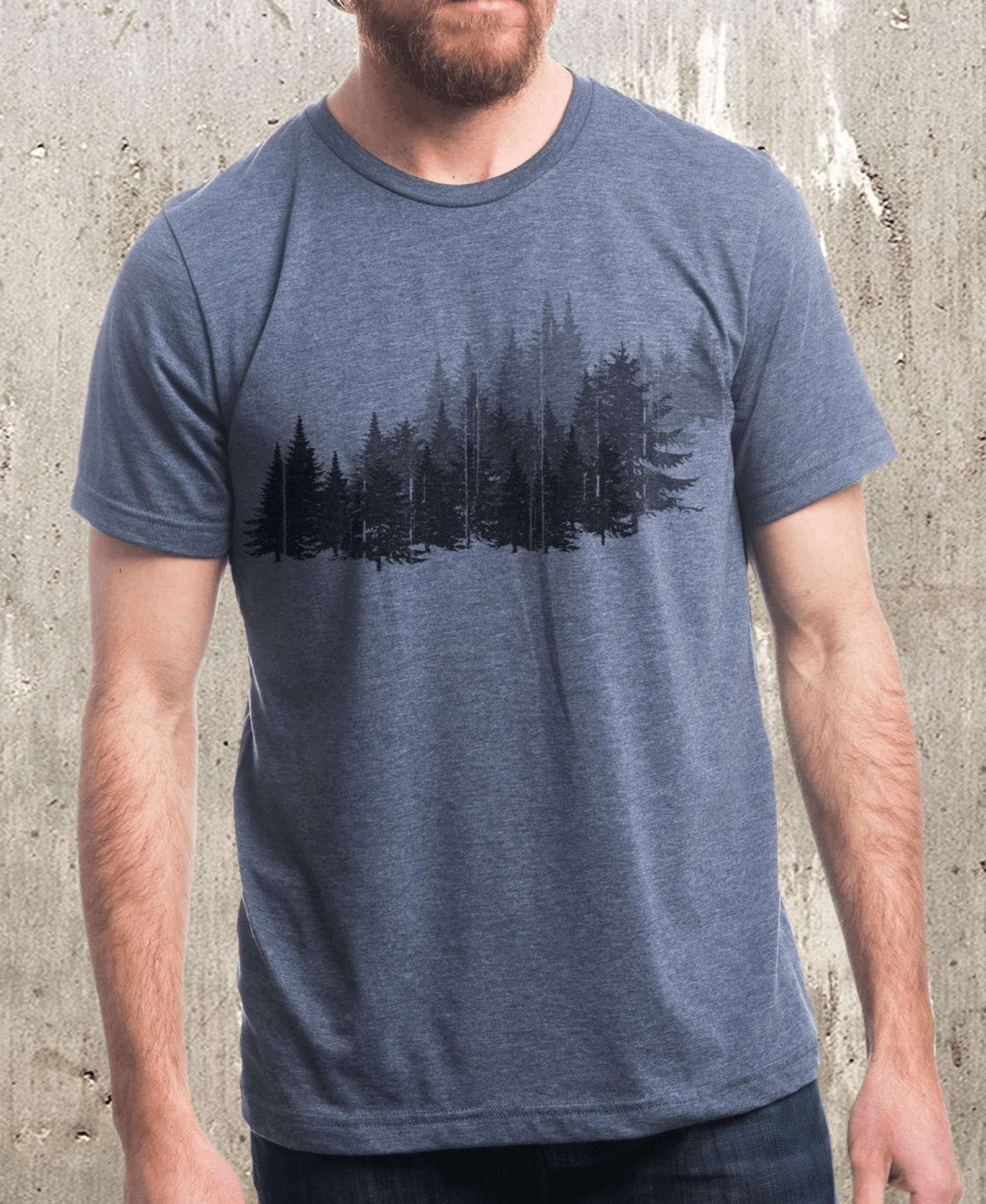 Designer × Vintage Men's Nature T-Shirt – Forest Layers Size US L / EU 52-54 / 3 - 1 Thumbnail