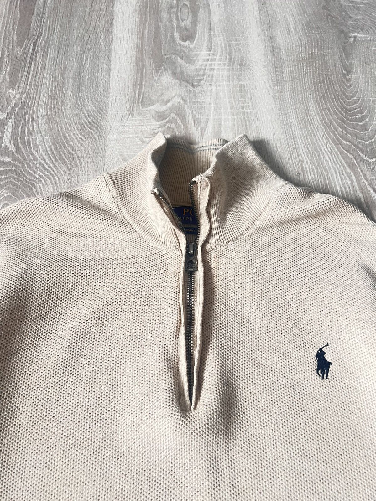 Polo Ralph Lauren Polo Ralph Lauren Beige 1/3 Knit Zip Basic Pullover Sweater Size US M / EU 48-50 / 2 - 6 Thumbnail
