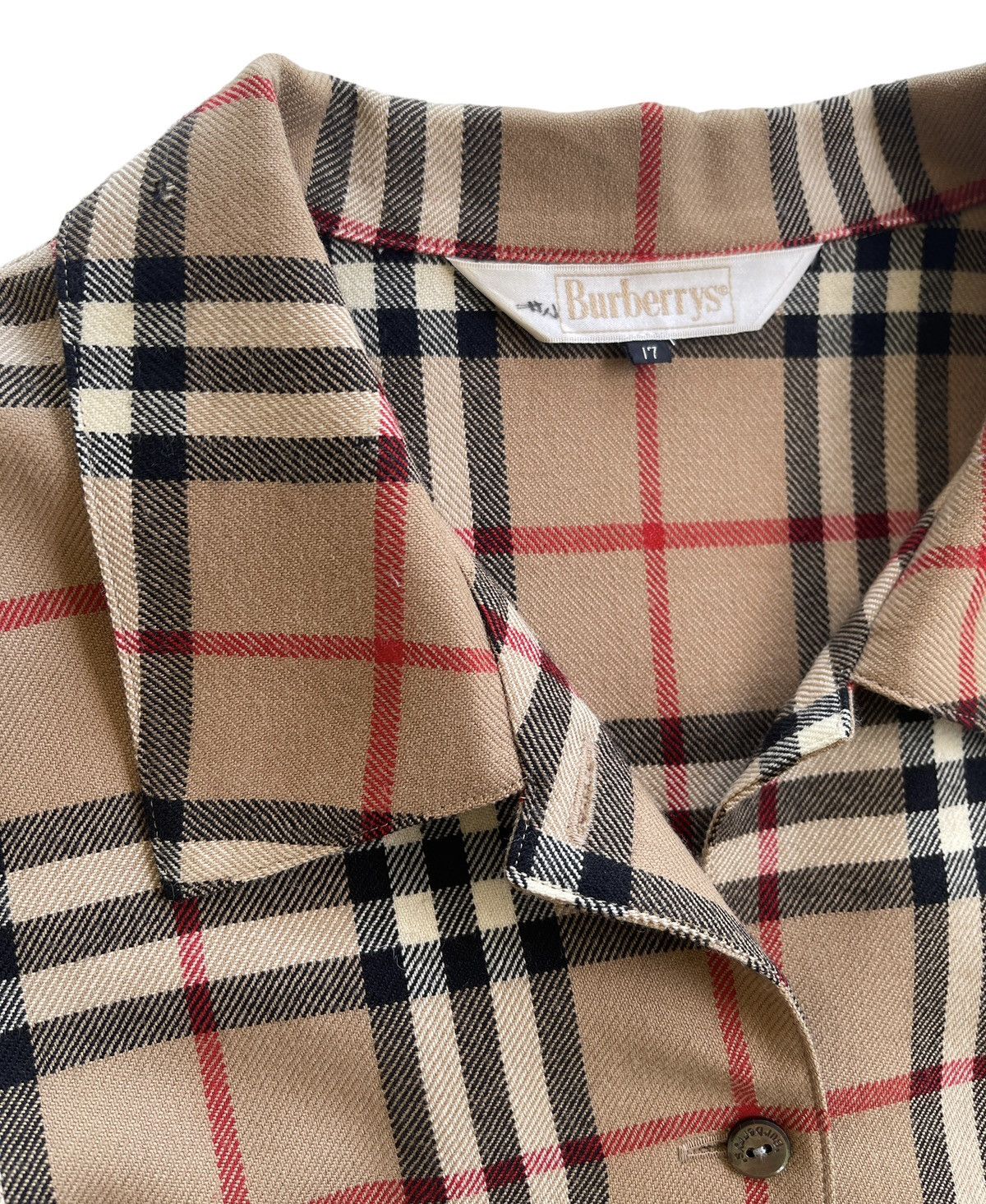 Burberry Oversized Burberrys Nova Checked Wool Vintage Shirt Size L / US 10 / IT 46 - 15 Thumbnail
