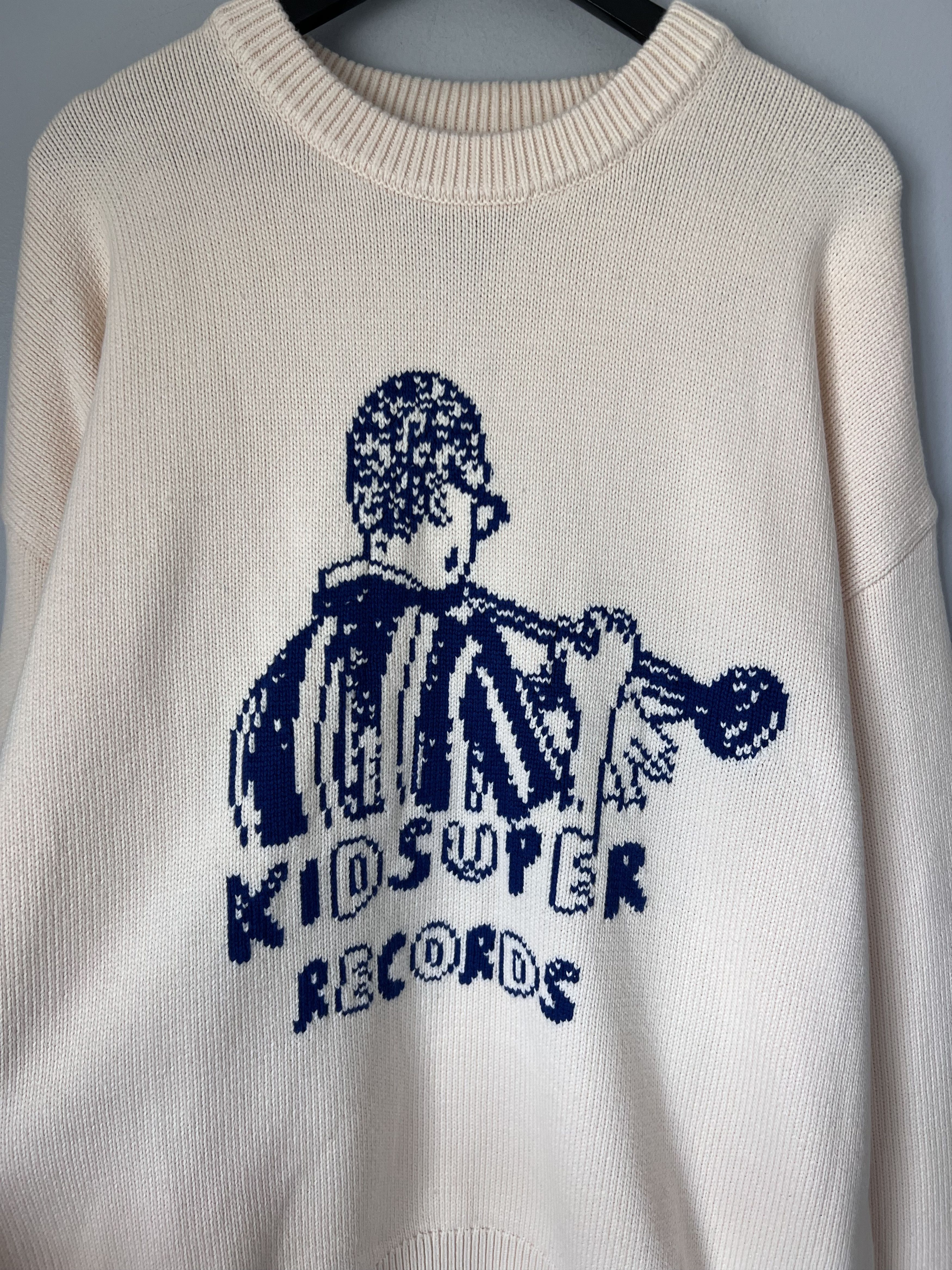 KidSuper Kidsuper Records Knit Sweater in Cream Size US XL / EU 56 / 4 - 3 Thumbnail