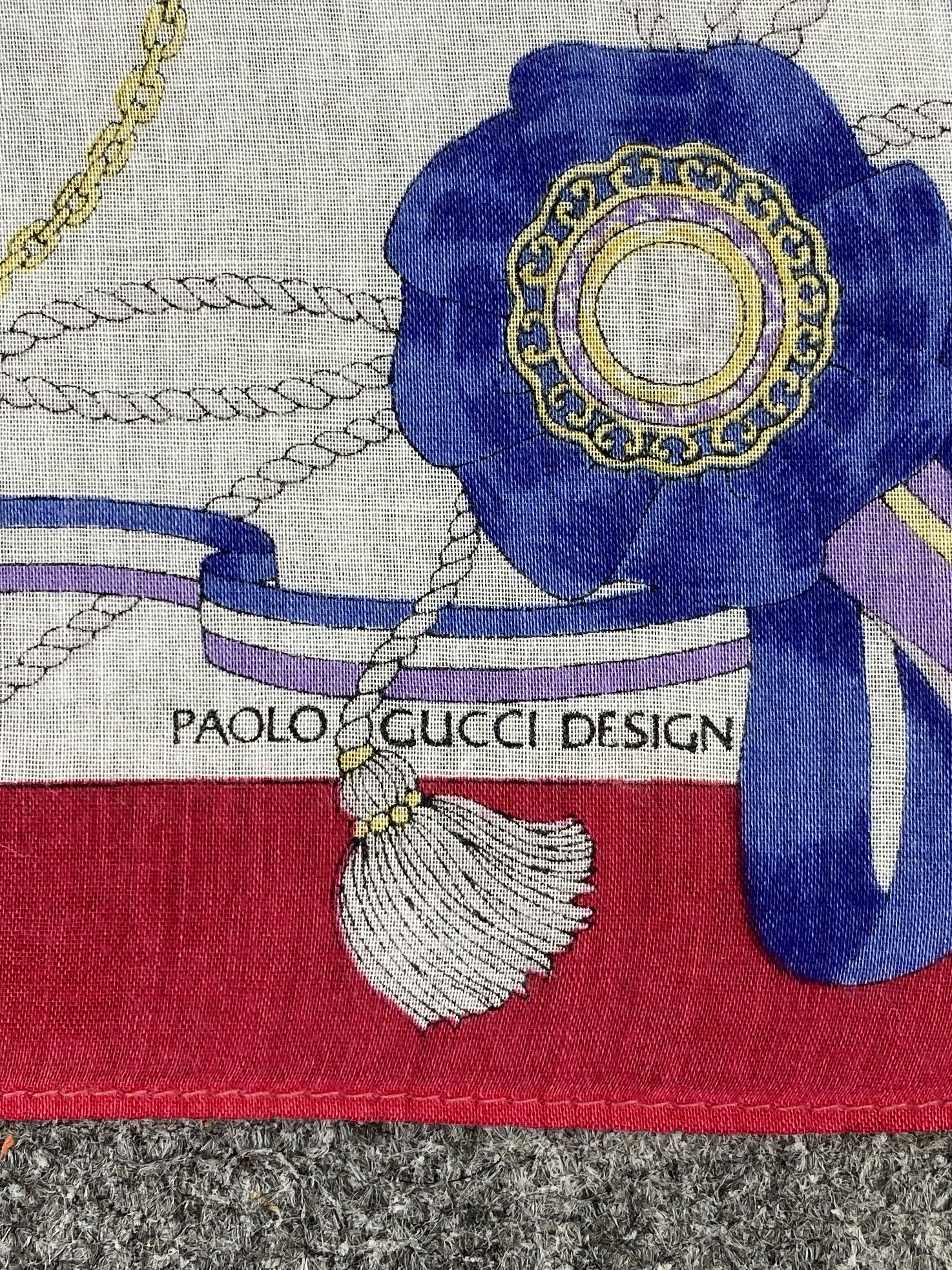 Paolo Gucci Vintage Paolo Gucci Handkerchief / Neckerchief KT0105 Size ONE SIZE - 7 Thumbnail
