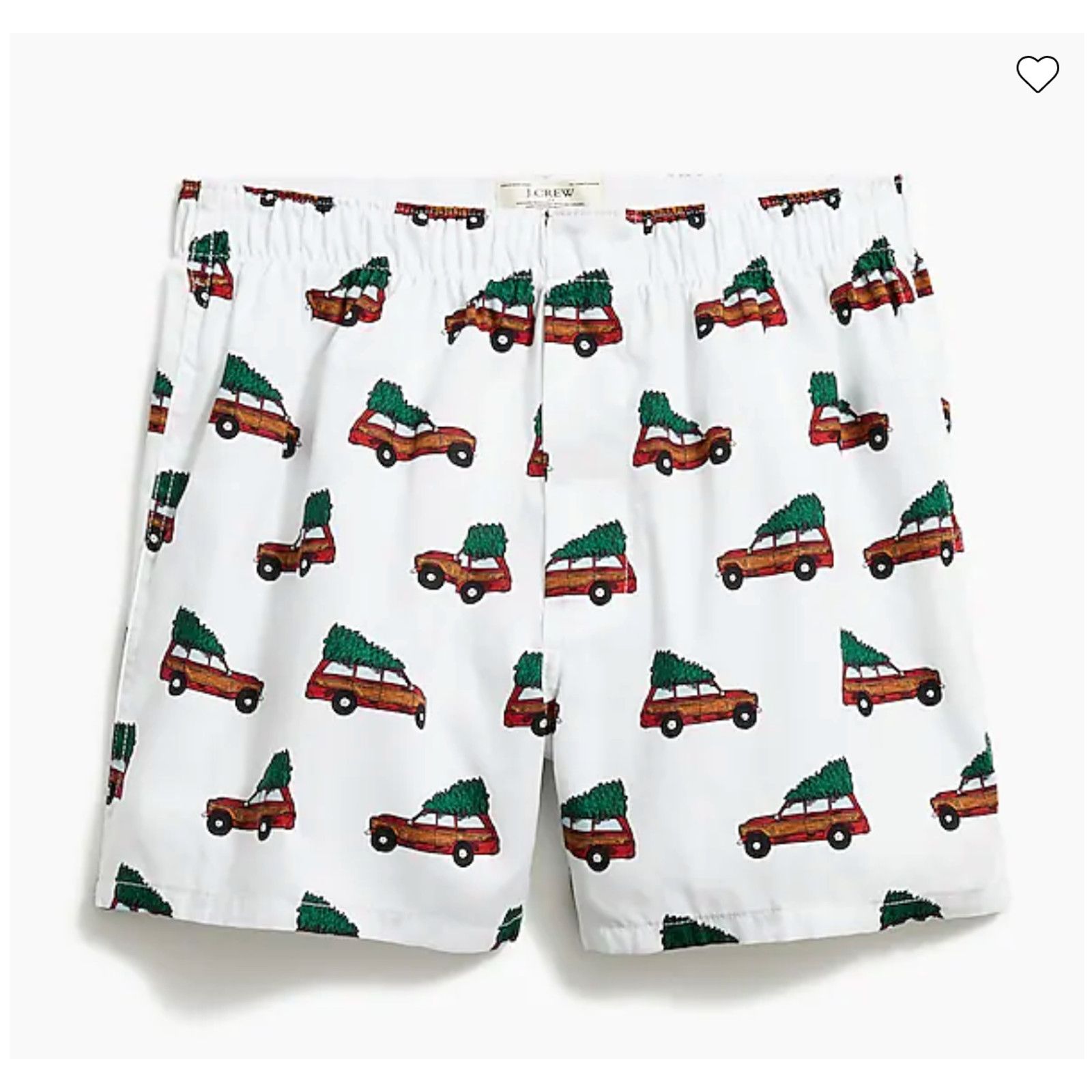 J.Crew NWT J. Crew Men's White Christmas Tree Print Woven Boxers XL Size ONE SIZE - 1 Thumbnail