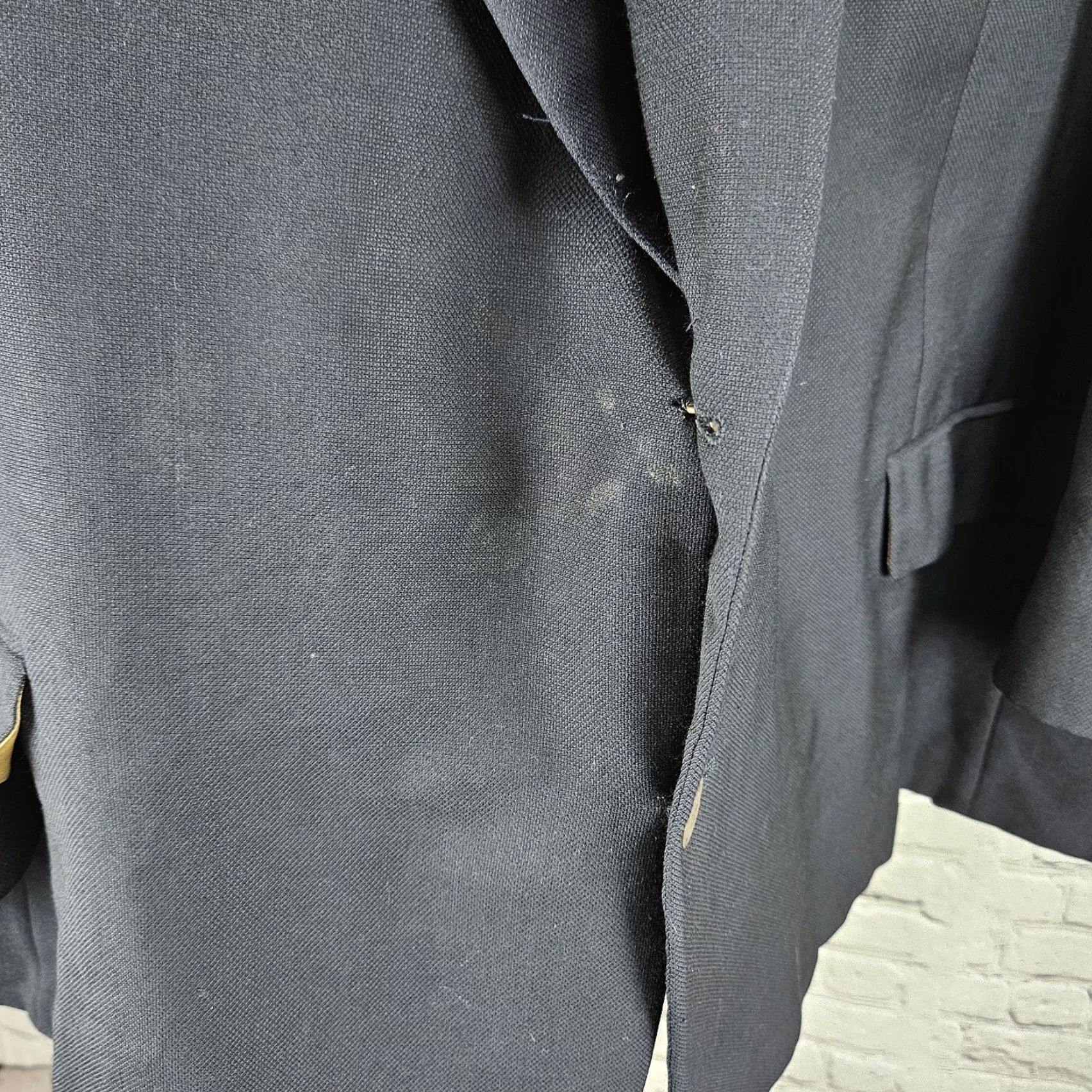 Vintage VTG Hickey Freeman Navy 2 Button Double Vented Notch Blazer Sport Coat USA 50S Shirt Jacket Men Blazer Classic Blue 1950s Mens Size 50R - 5 Thumbnail