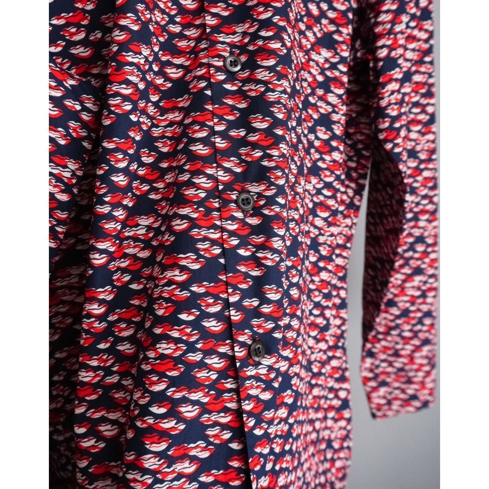 Prada Vintage prada milano 2015 lips pattern long sleeve shirt Size US L / EU 52-54 / 3 - 9 Thumbnail