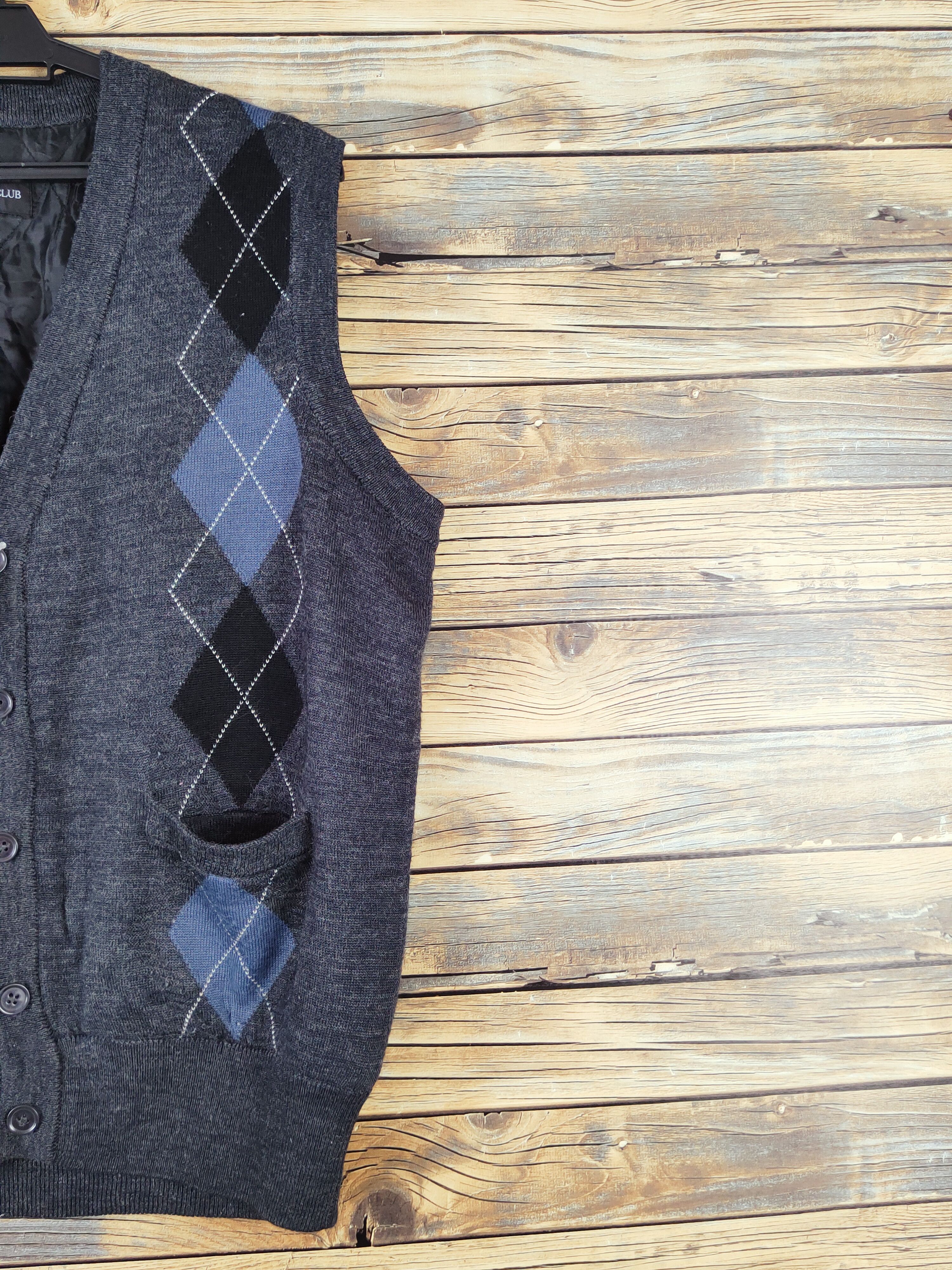 Homespun Knitwear Vintage Club Black Knitwear Button Up Vests #W986 Size US M / EU 48-50 / 2 - 5 Thumbnail