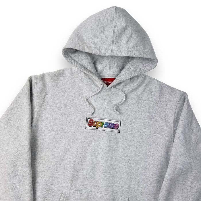 Supreme Supreme Bling Box Logo Grey Hoodie | Grailed