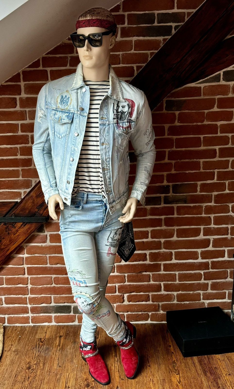 Amiri Amiri Zig Zag denim jacket Size US L / EU 52-54 / 3 - 1 Thumbnail