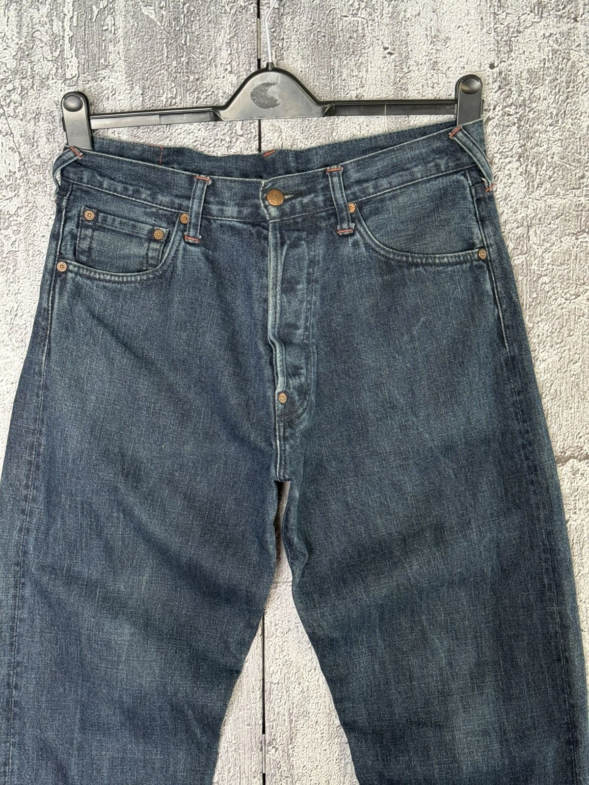 Evisu Vintage Evisu Leather Daicock Cinch Back Logo Denim Pants Size US 32 / EU 48 - 12 Thumbnail