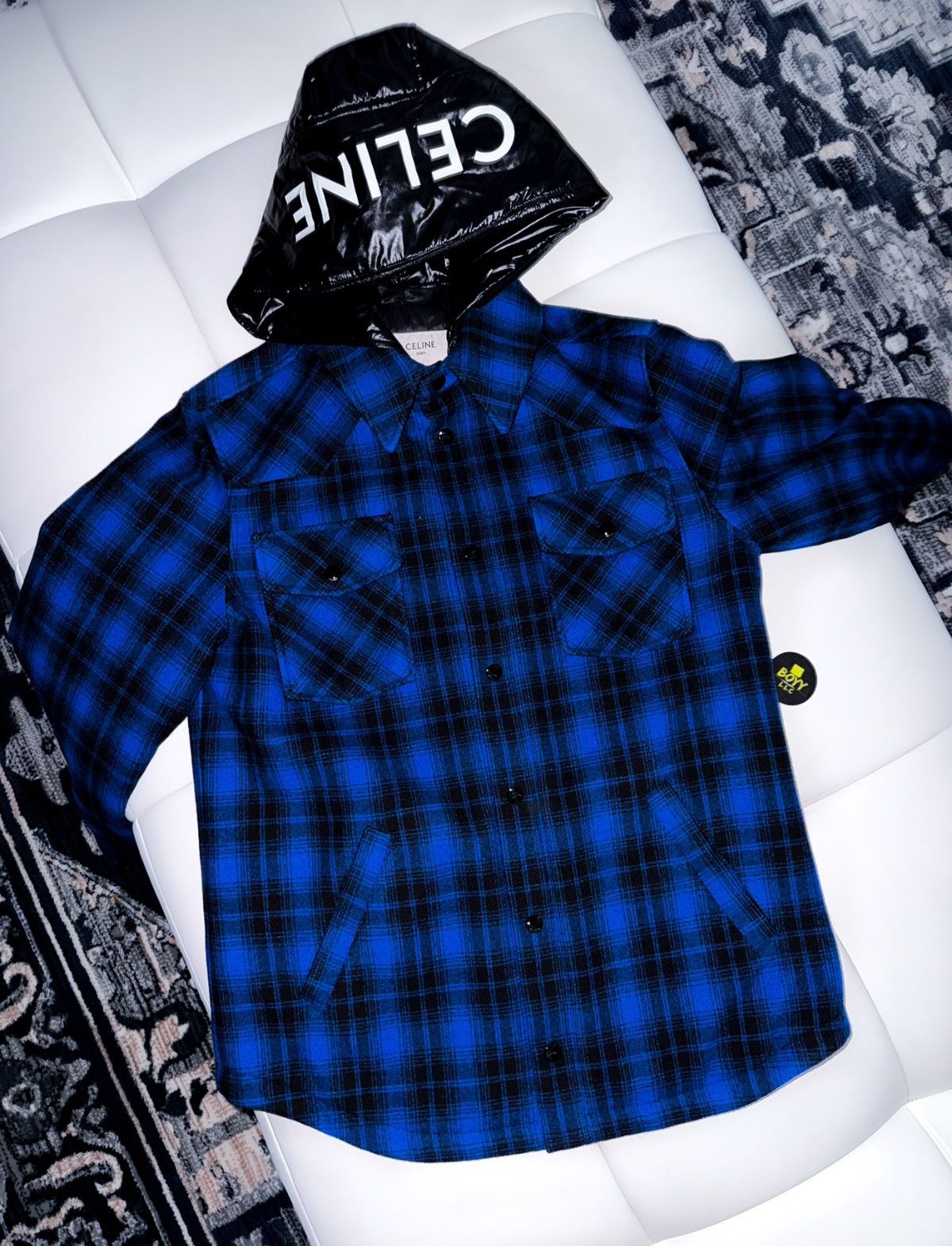 Celine Celine logo hoodies flannel jacket Size US S / EU 44-46 / 1 - 1 Thumbnail