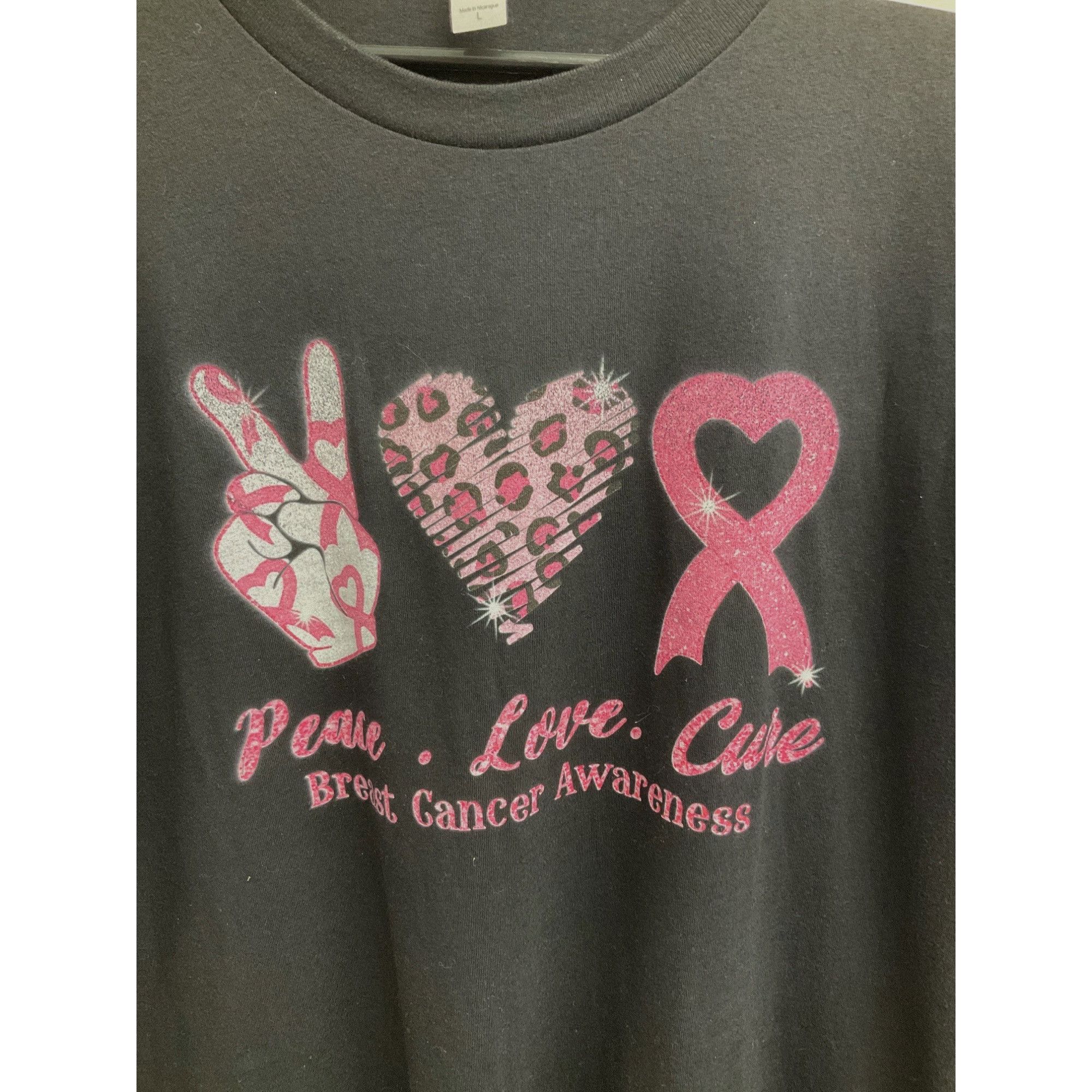 Other Squishy Faces - Peace Love Cure Breast Cancer Awareness Larg Size L / US 10 / IT 46 - 4 Thumbnail