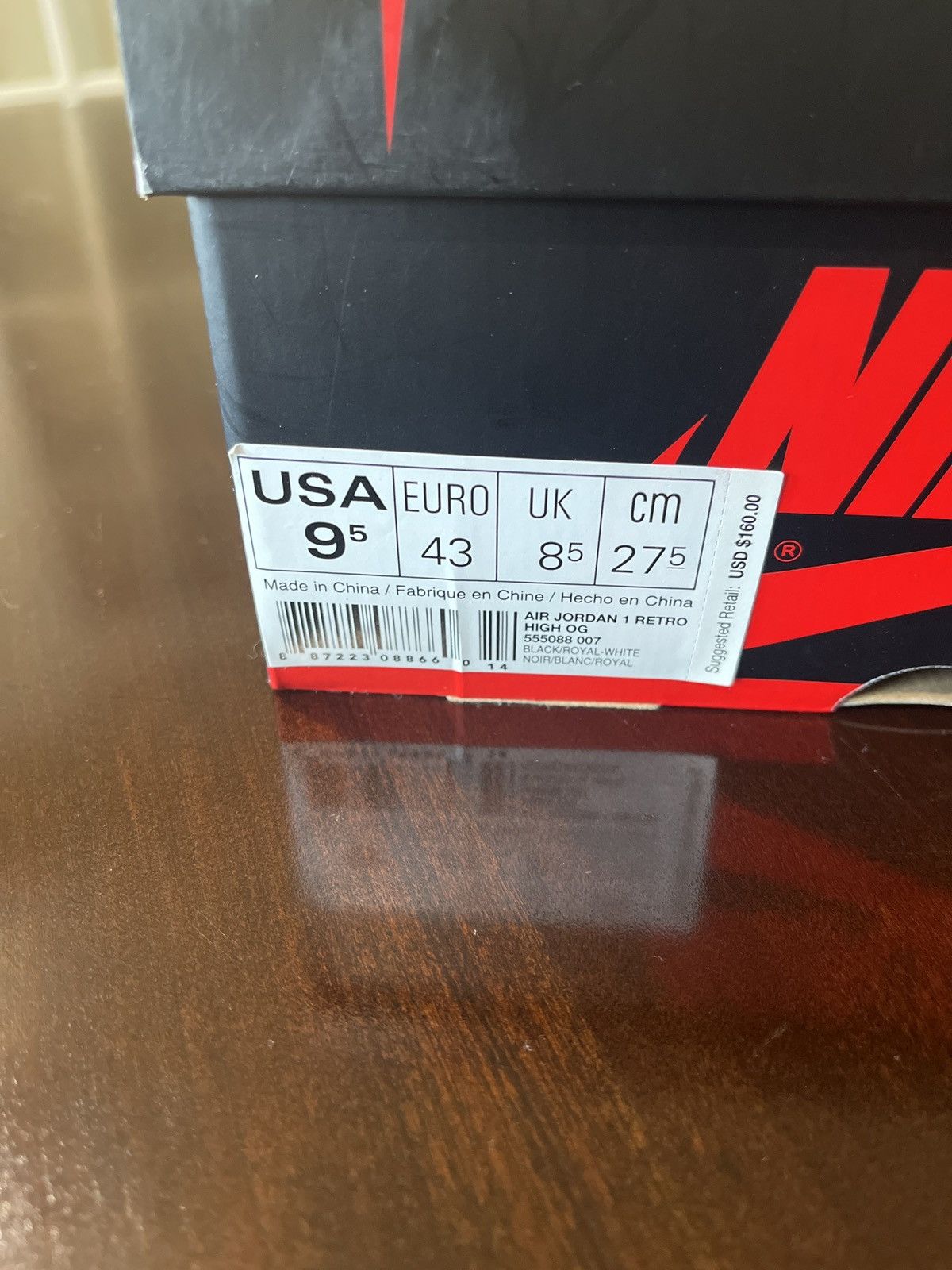 Jordan Brand × Nike Nike Air Jordan Retro 1 High OG Royal 2017 Size US 9.5 / EU 42-43 - 7 Thumbnail