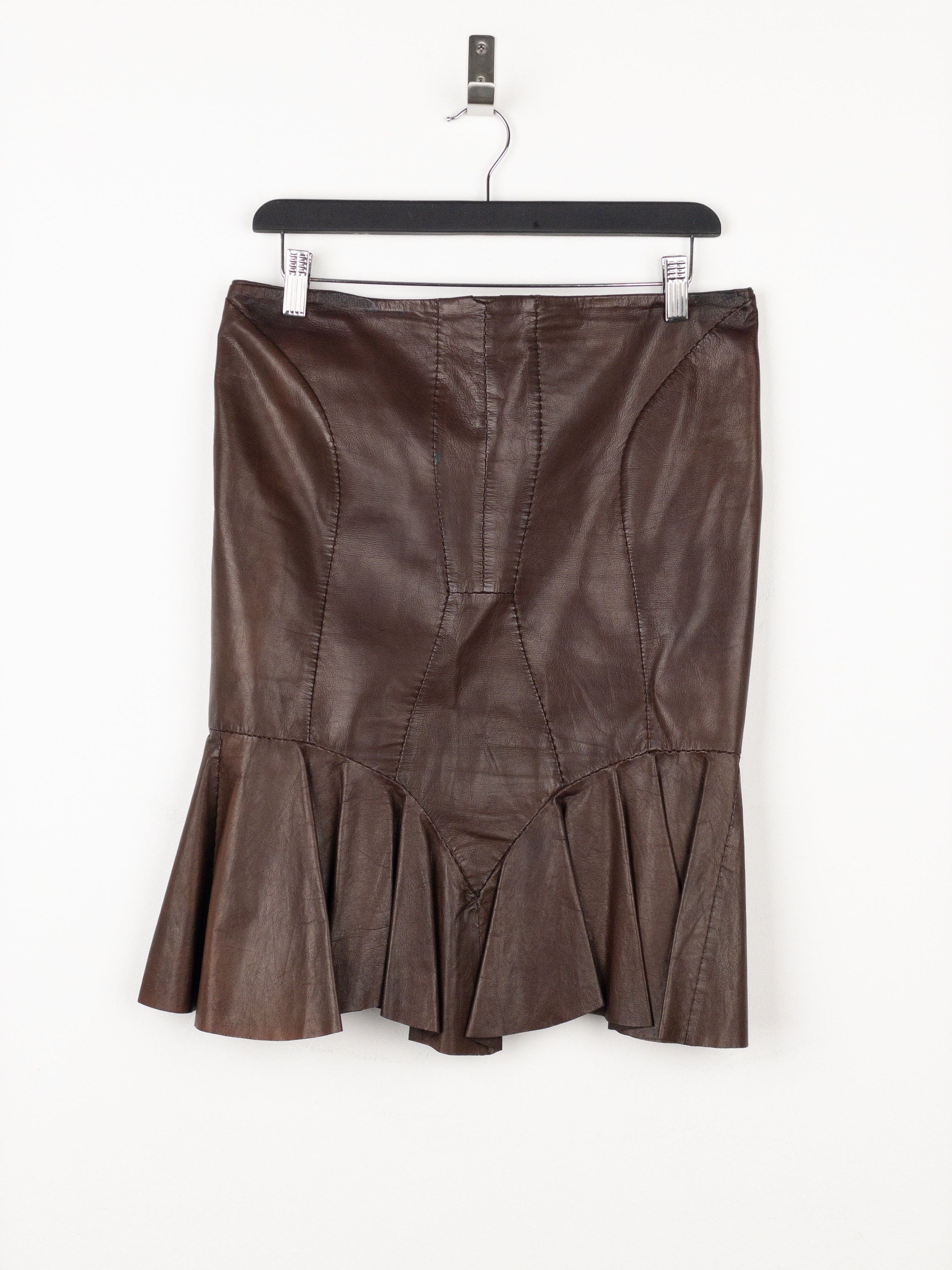 Yves Saint Laurent Rive Gauche by Tom Ford SS03 ‘Anatomic’ Leather Ruffle Merma Size 27" / US 4 / IT 40 - 1 Thumbnail