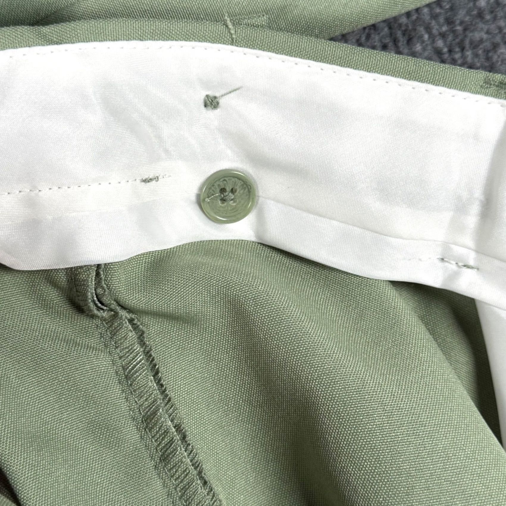 Haband VINTAGE Haband Dress Pants Men 44x28.25 Green Flat Front Easy Care Wrinkle Resistant Professional Workwear Long Retro 80s Size US 44 / EU 60 - 6 Thumbnail