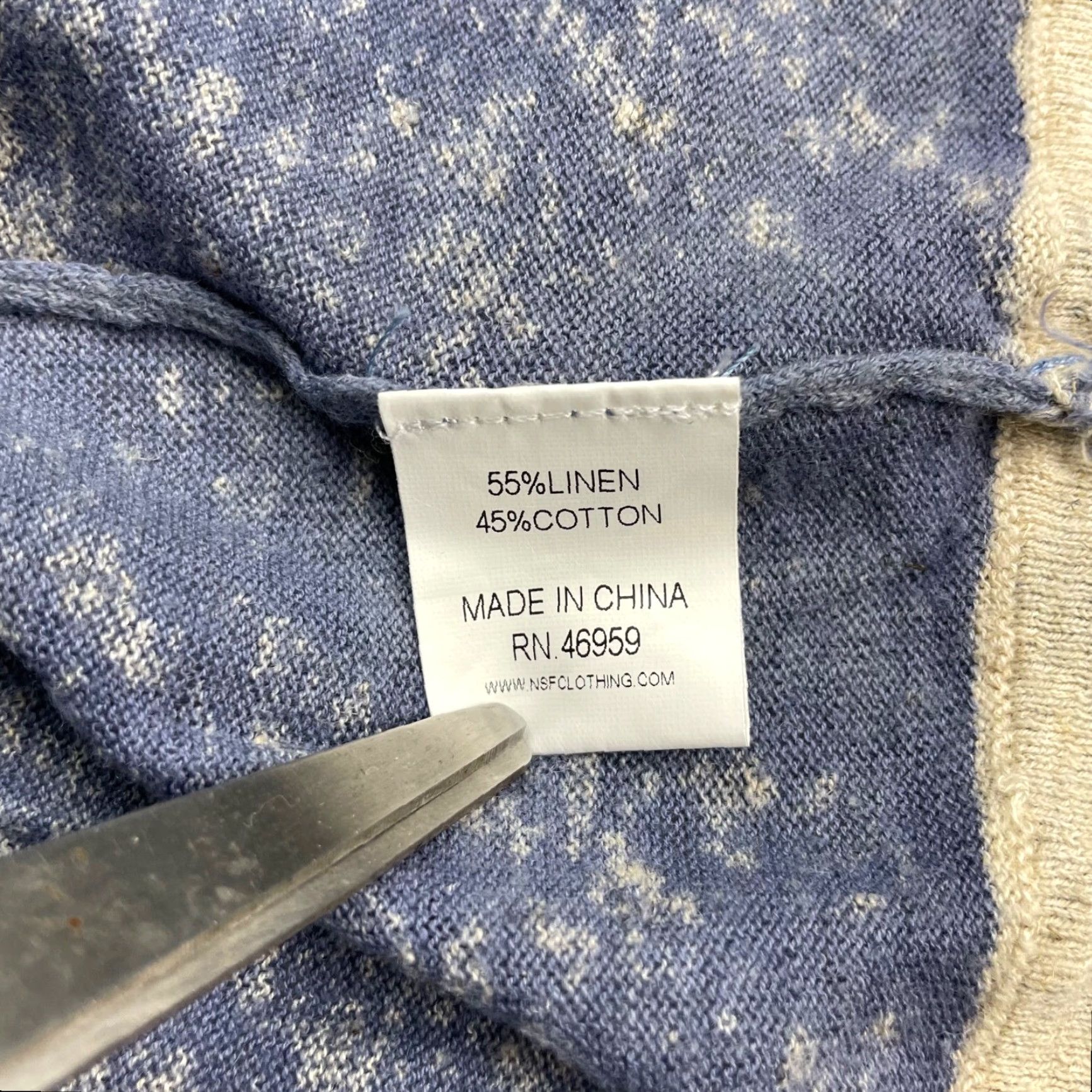 Vintage NSF Men’s Linen/Cotton V-Neck Pullover Pocket Sweater Blue Medium Size US M / EU 48-50 / 2 - 4 Thumbnail