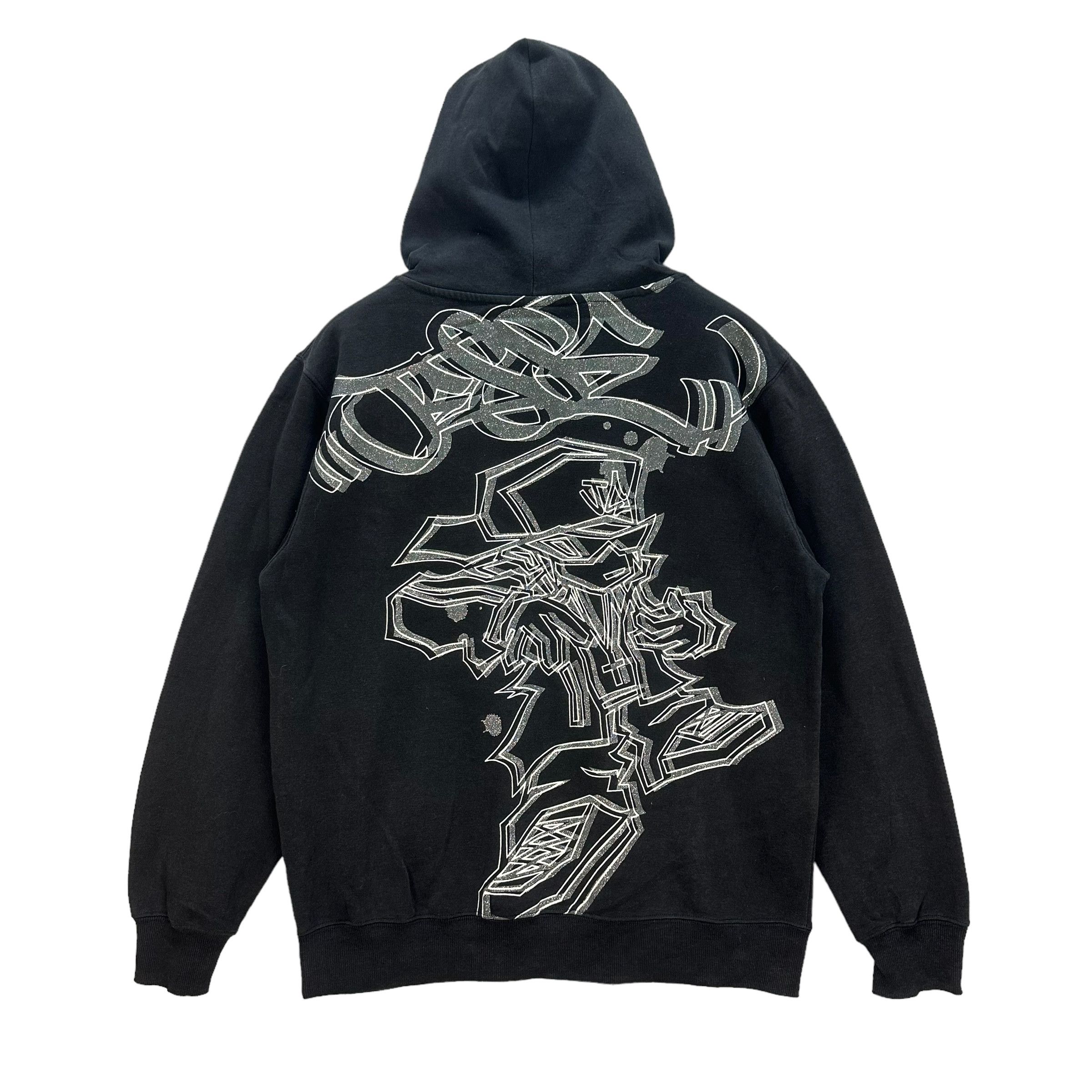 image of Vintage Y2K Strange Heaven Art Graphic Hoodies 8709-022 in Black, Men's (Size Medium)