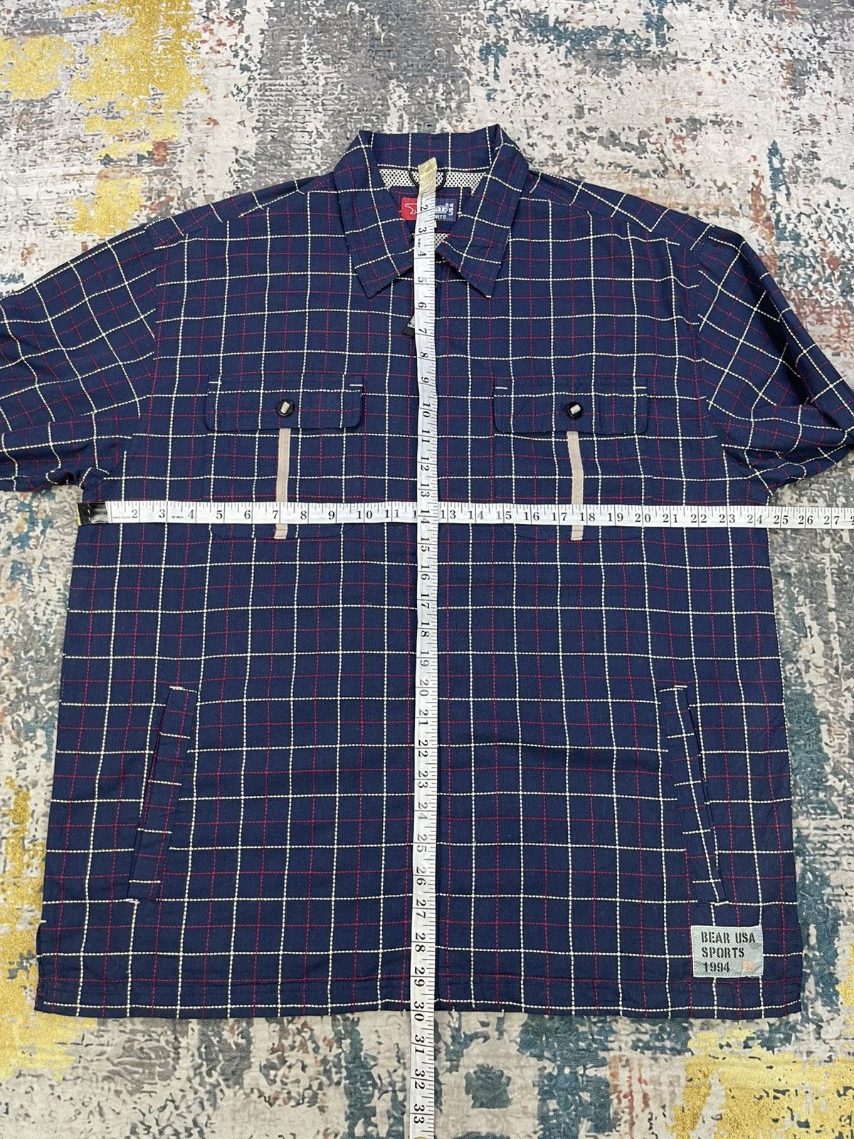 Golden Bear Golden Bear Chain-Detail Double Pocket Checked Zip-Up Shirt Size US L / EU 52-54 / 3 - 10 Thumbnail